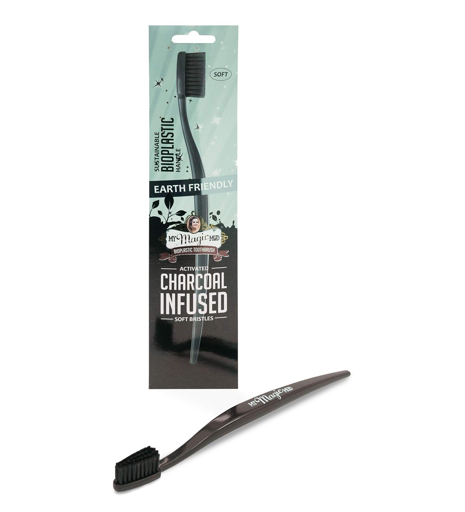 Activated Charcoal Infused Bioplastic Toothbrush - Eco-Friendly Ergonomic & Sustainable | Shop Now! - Buy Online on GoSupps.com