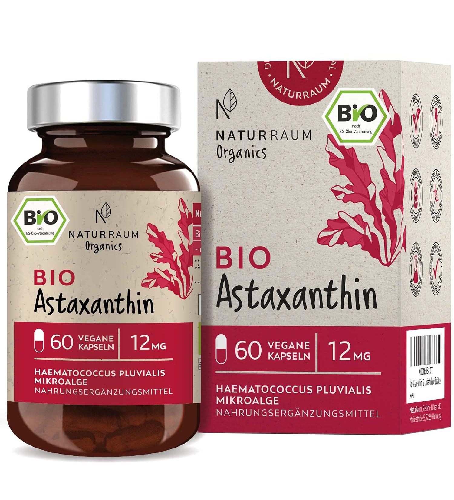Bio Astaxanthin 12 mg - Vegan 60 Capsules | Natural Antioxidant from Haematococcus Pluvialis | Optimized Bioavailability with Olive Oil | High Dose Additive-Free Supplements - Buy Online on GoSupps.com