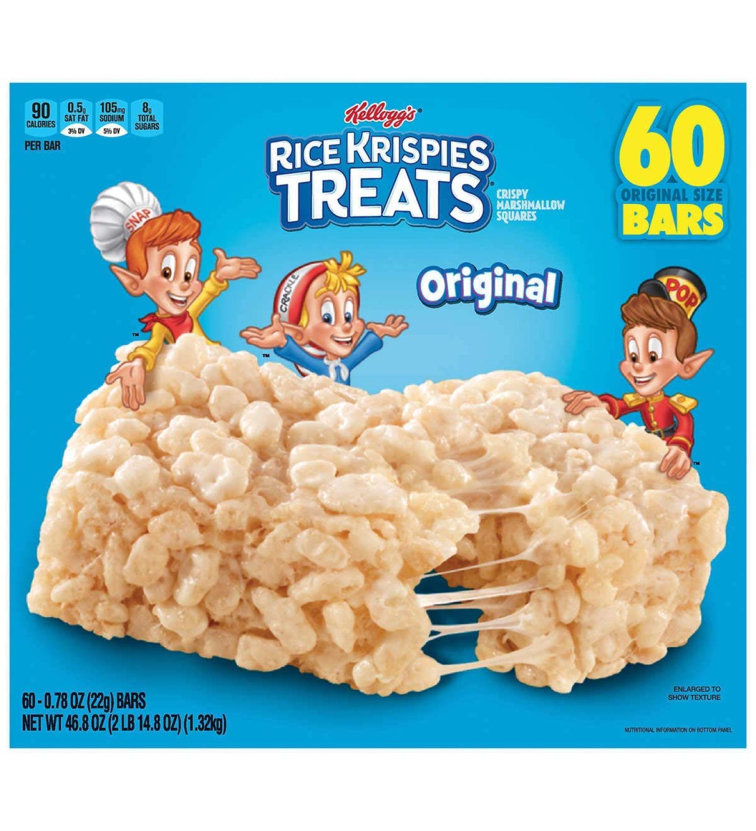 Kellogg's Rice Krispies Treats 60 Bars - 60 Count Pack - Buy Online on GoSupps.com