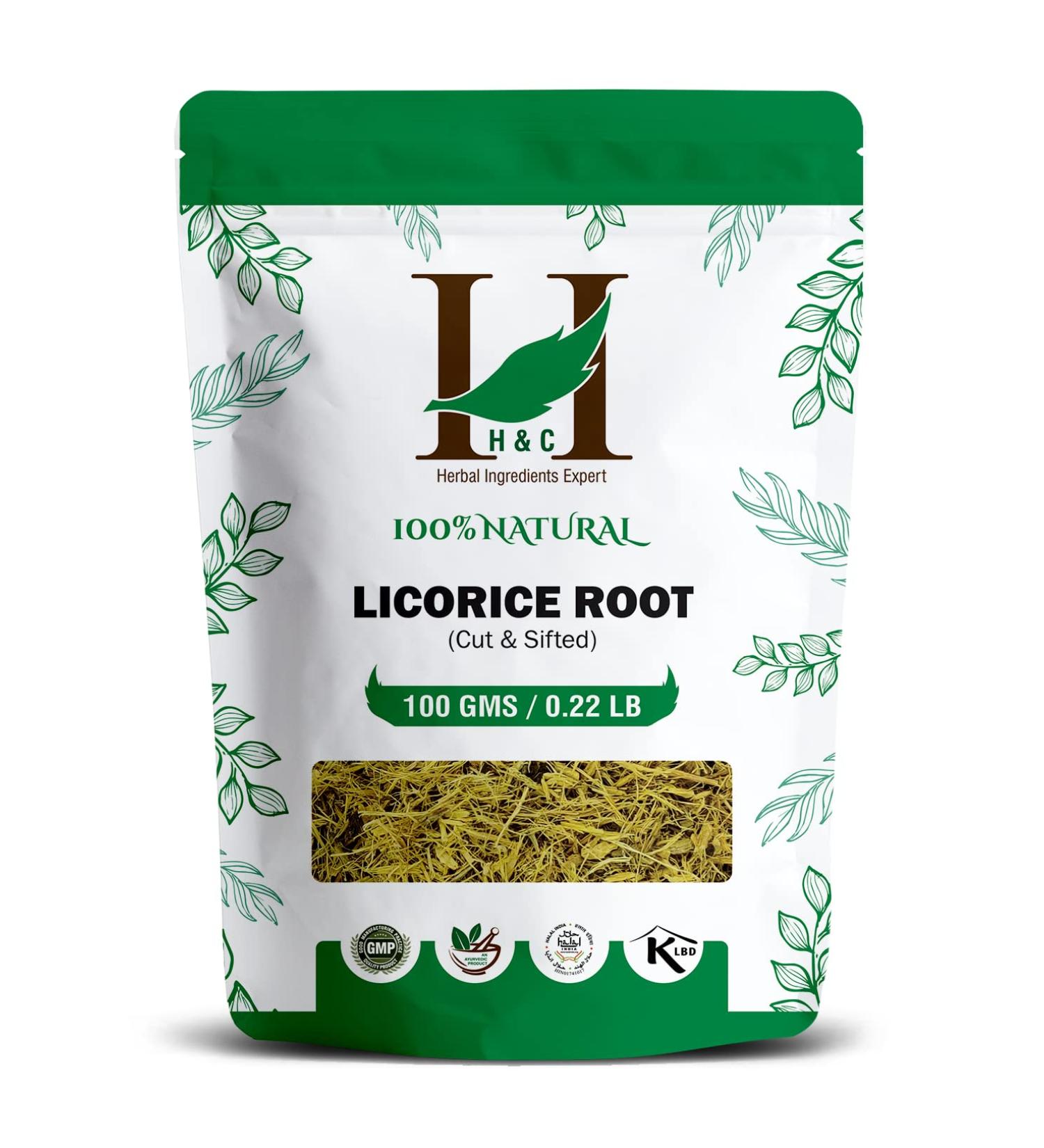 H&C Licorice Root (Cut and Sifted) 100g Pack - Herbal Tea Ingredient - Buy Online on GoSupps.com
