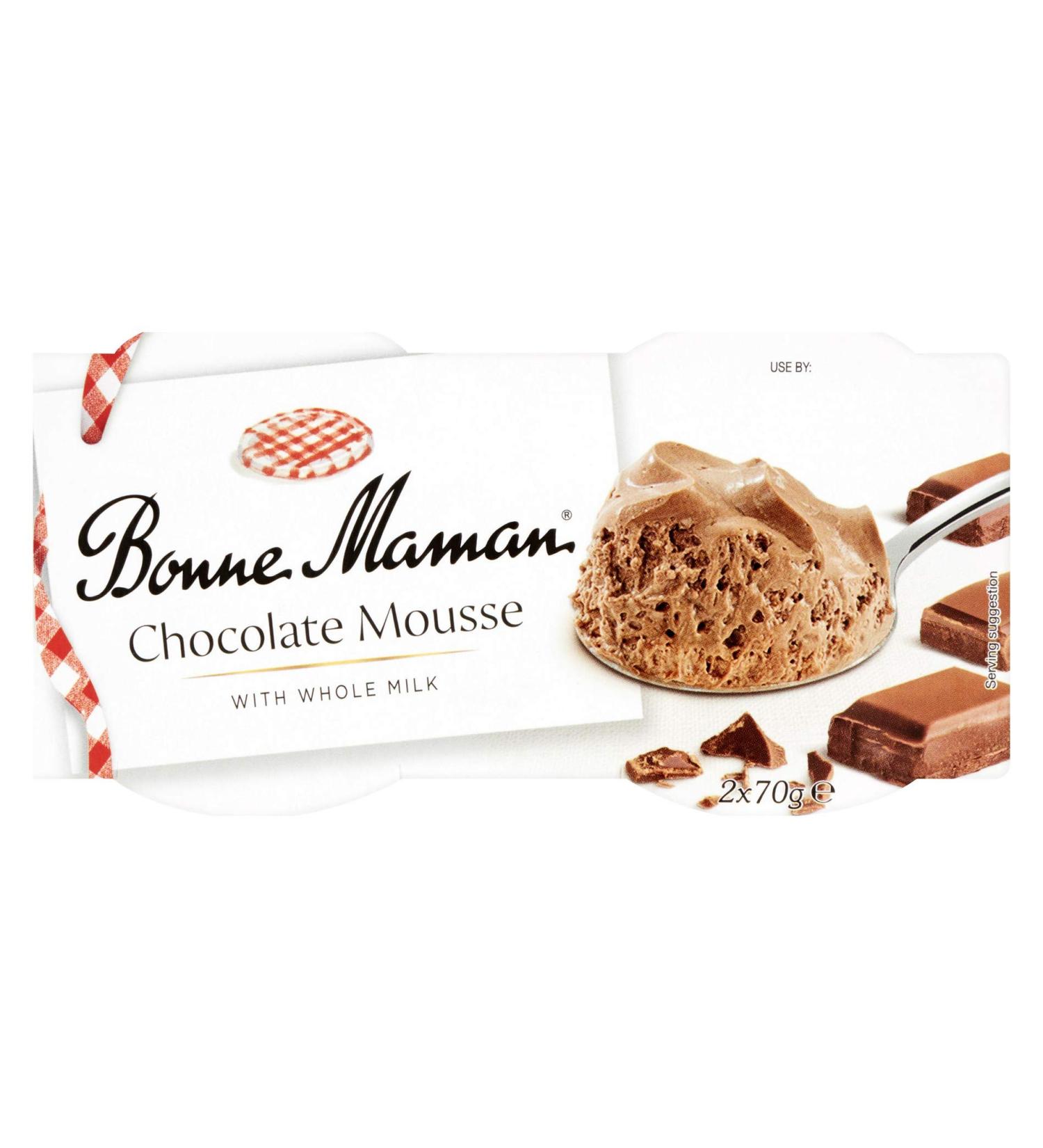 Bonne Maman Chocolate Mousse with Whole Milk 2 x 70g - Buy Online on GoSupps.com