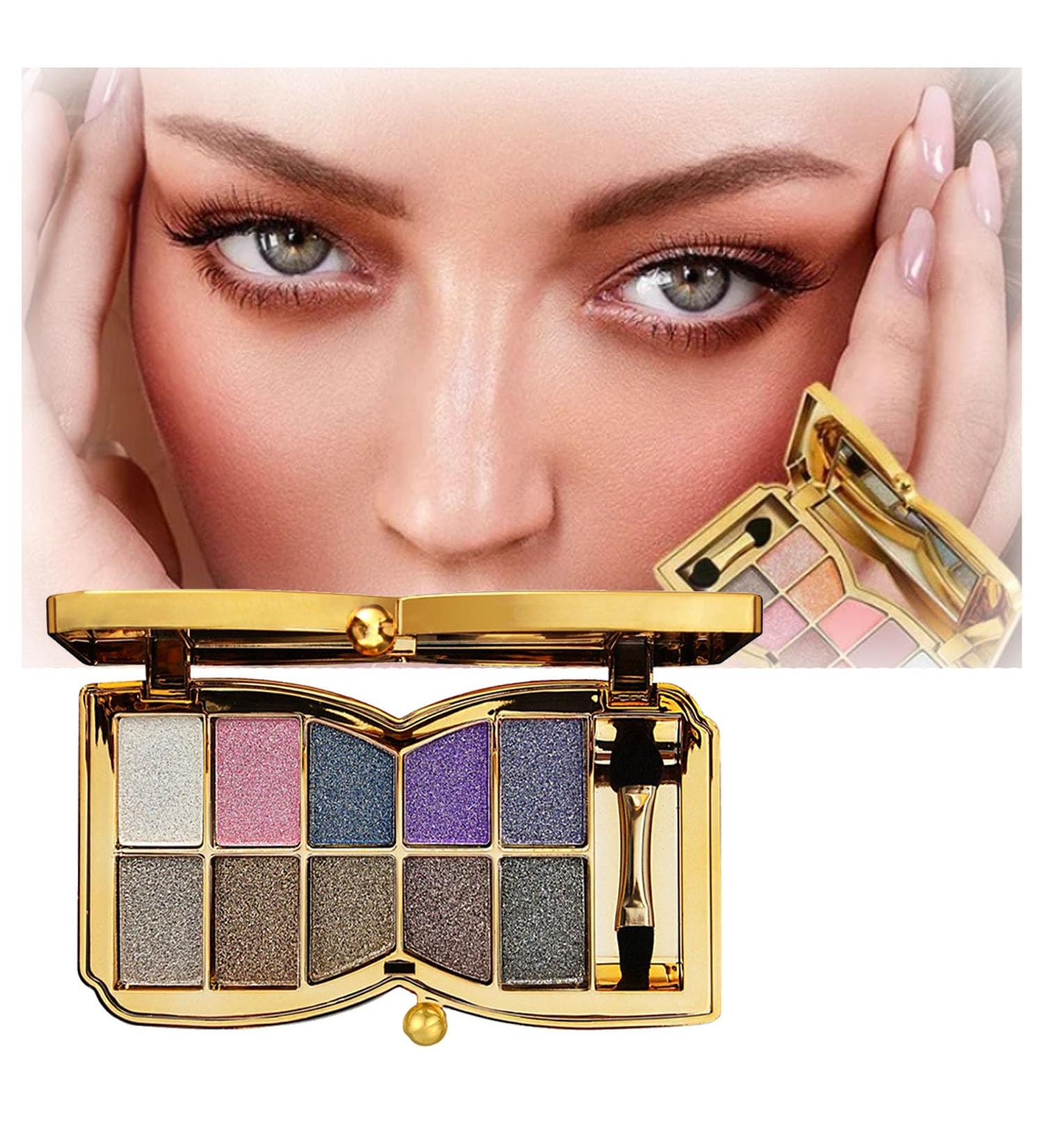 10 Colors Sparkle Shimmer Eyeshadow Palette Highly Pigmented Long Lasting (02#) - Buy Online on GoSupps.com