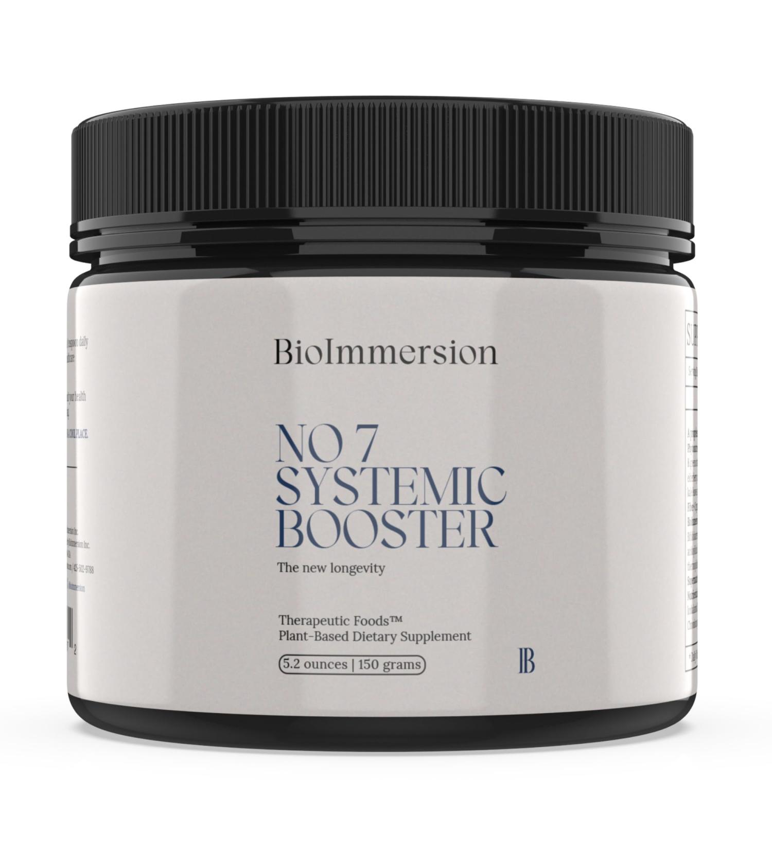 BioImmersion No 7 Systemic Booster Supports Healthy Aging Immune & Digestive Wellness w Organic Phytonutrients Probiotics Prebiotic Fiber & Key Micronutrients Vegan Non GMO 150g Powder