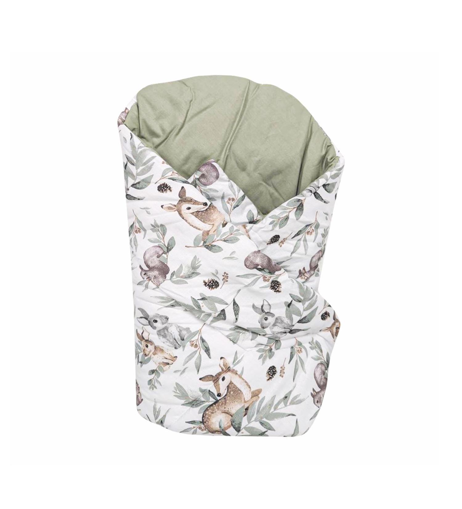 Newborn Cotton Swaddle Wrap Blanket Sleeping Bag 0-3 Months (Forest) - Baby Essentials - Buy Online on GoSupps.com