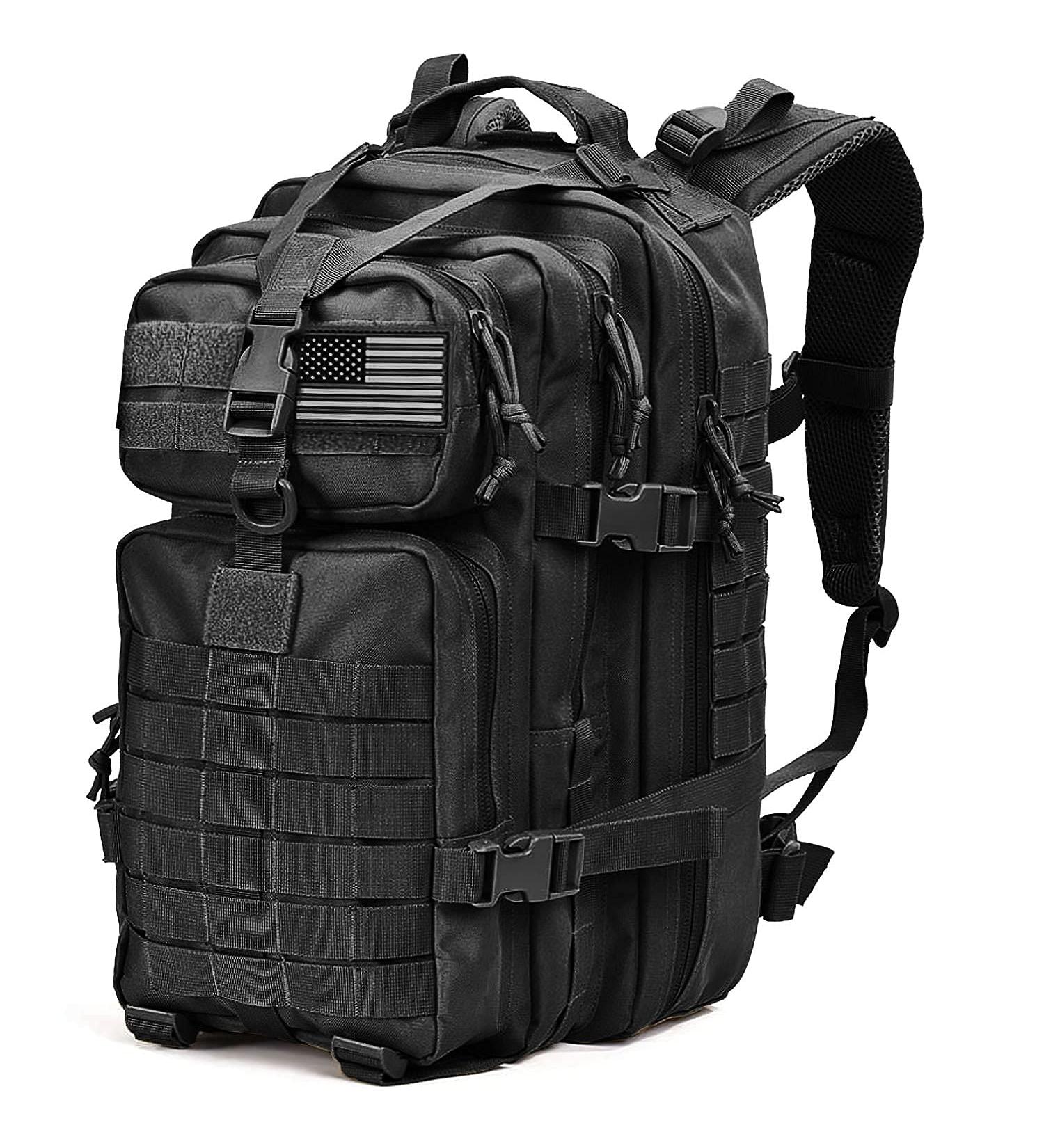 Tru Salute Military Tactical Backpack - Large Army 3 Day Assault Pack Molle Bugout Bag Rucksack (Black) - Buy Online on GoSupps.com