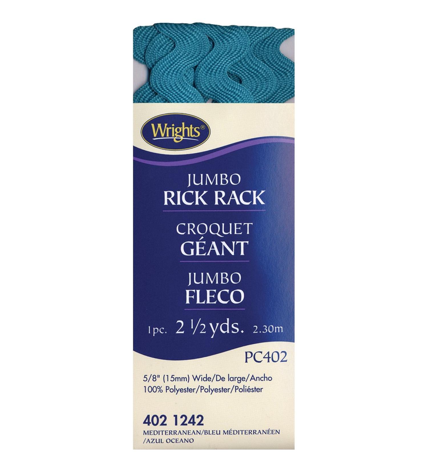 Wrights Jumbo Rickrack 5/8X2-1/2yd  Mediterranean