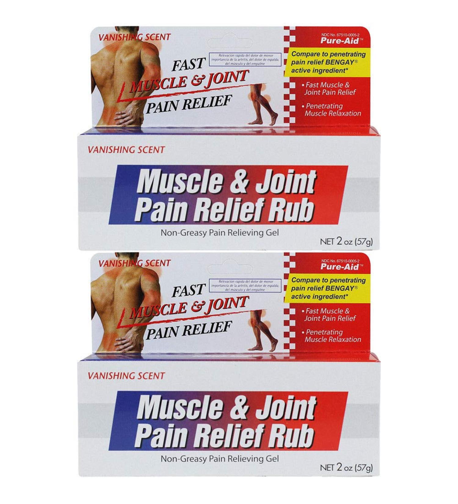 Pure-Aid Muscle & Joint Pain Relief Gel - 3 Pack (2 oz) | Effective Pain Relief for Fast Recovery | International Shipping Available - Buy Online on GoSupps.com