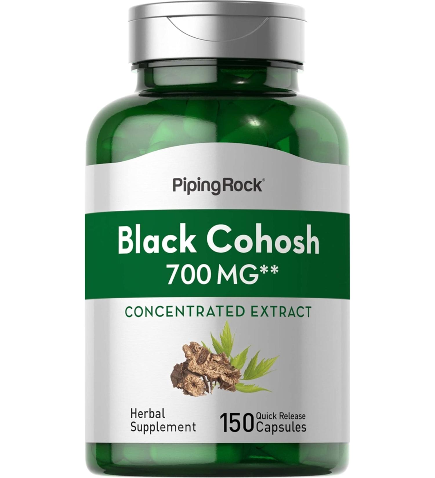 Piping Rock Black Cohosh 700mg 150 Capsules Non-GMO Gluten Free Supplement - Buy Online on GoSupps.com