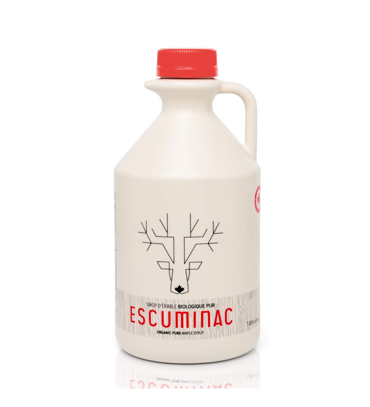 Escuminac Great Harvest Canadian Maple Syrup 1L - Canada Grade A Dark Medium Taste | Organic Single Origin Unblended | Family Size 33.8 fl oz - Buy Online on GoSupps.com
