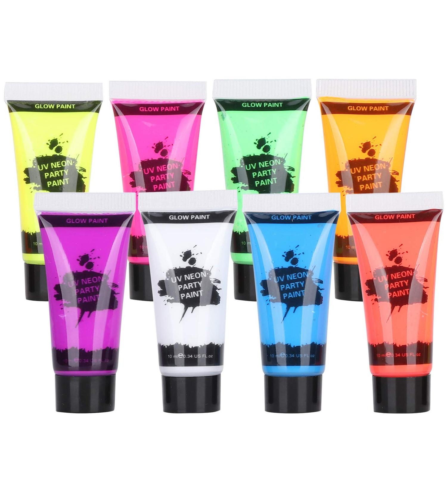 10ml Fluorescent Body Paint Set | Blacklight Face & Body Paints for Parties Festivals & Night Events | Vibrant Neon Colors for Creative Expression - Buy Online on GoSupps.com