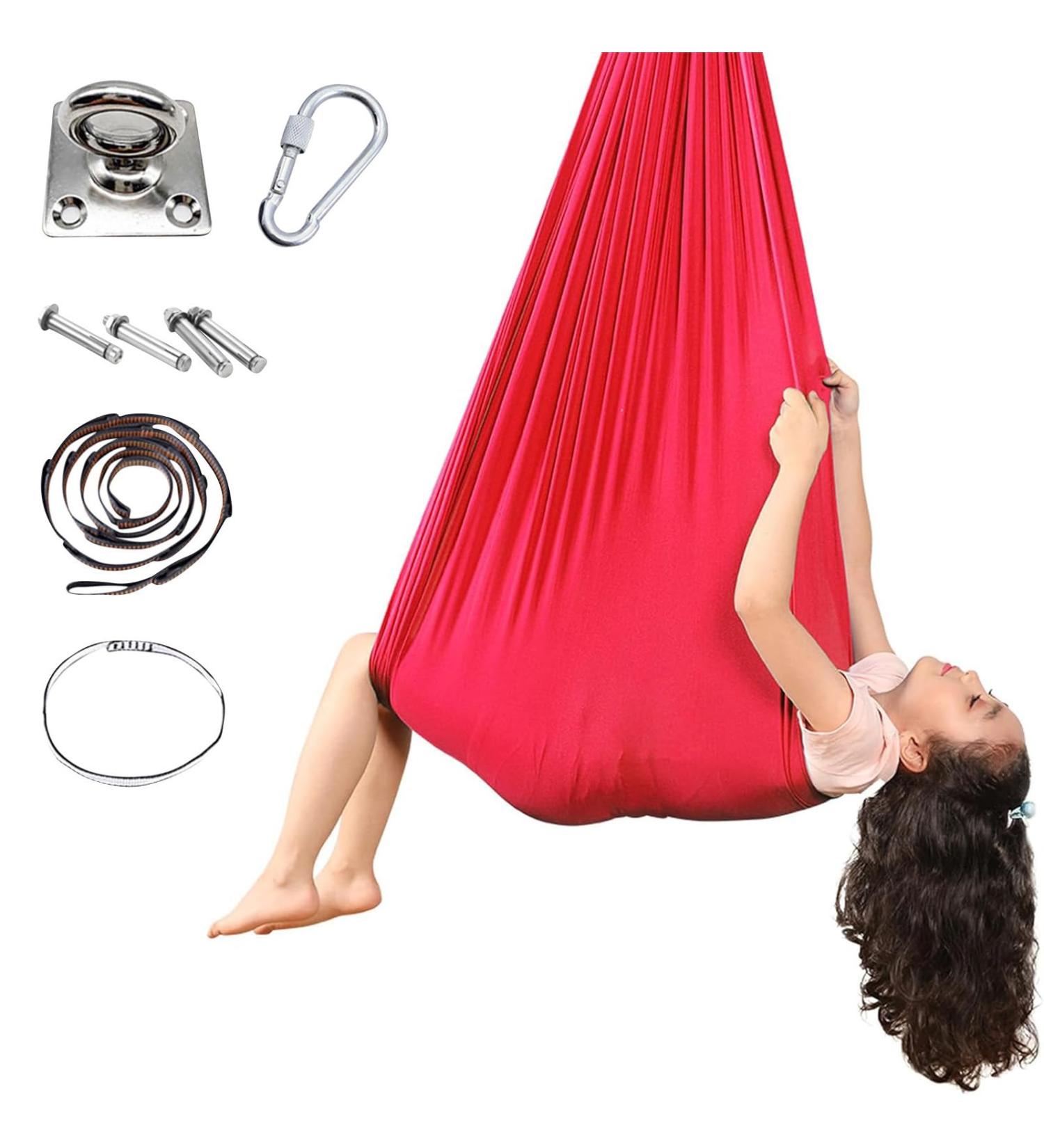 Sensory Full-Body Socks & Yoga Towel for Autism - Stretchy Stress Relief Accessories in Red - Buy Online on GoSupps.com