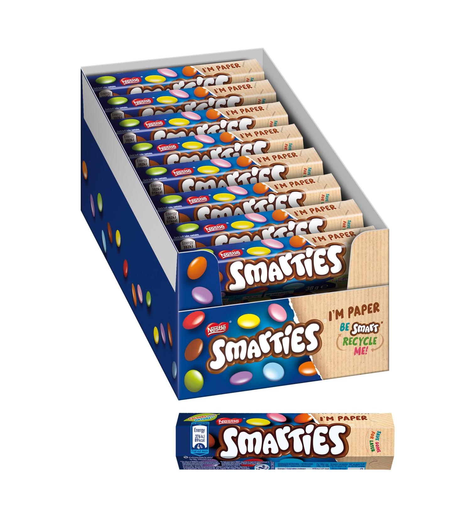  Smarties Nestl Smarties Confetti Filled with Milk Chocolate - 24 Tubes of 38 g - Buy Online on GoSupps.com