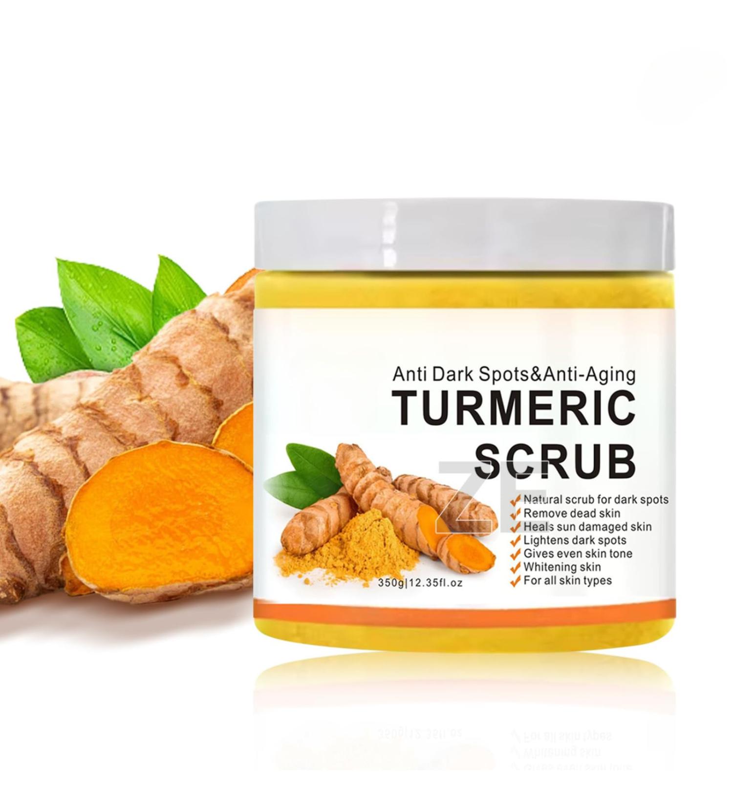 Turmeric Body Scrub Large-Capacity Vitamin C Scrub Turmeric Body Exfoliator Scrub Dead Skin Remover for Body Exfoliating Face Scrub Deep Cleansing Remove Dead Skin Improve Dark Spots Acne 350g - Buy Online on GoSupps.com