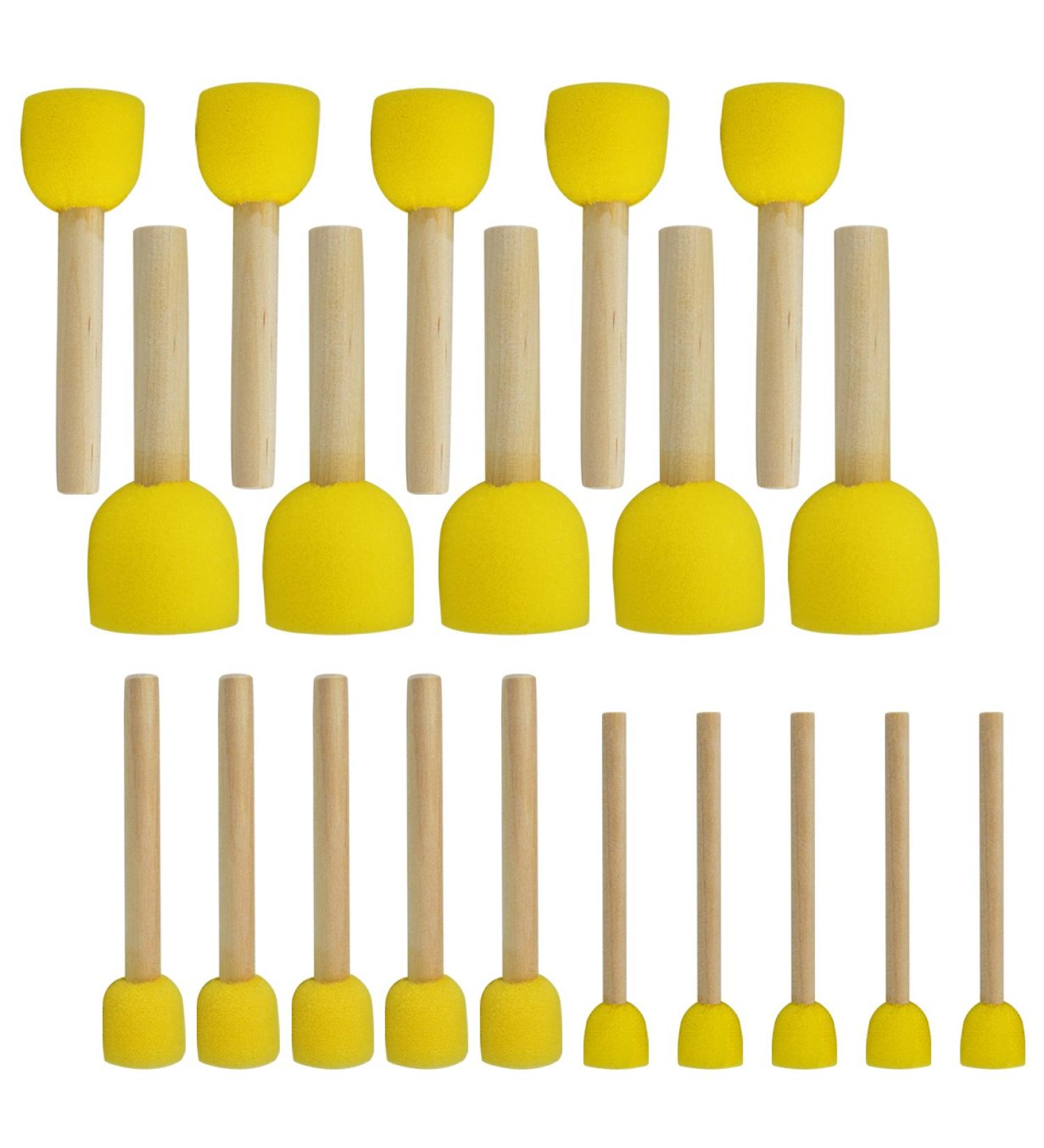 Pistha 20 PCS Round Sponges Brush Set - Yellow Kids Painting Tools, DIY Sponge Stippler Set in 4 Sizes - Buy Online on GoSupps.com