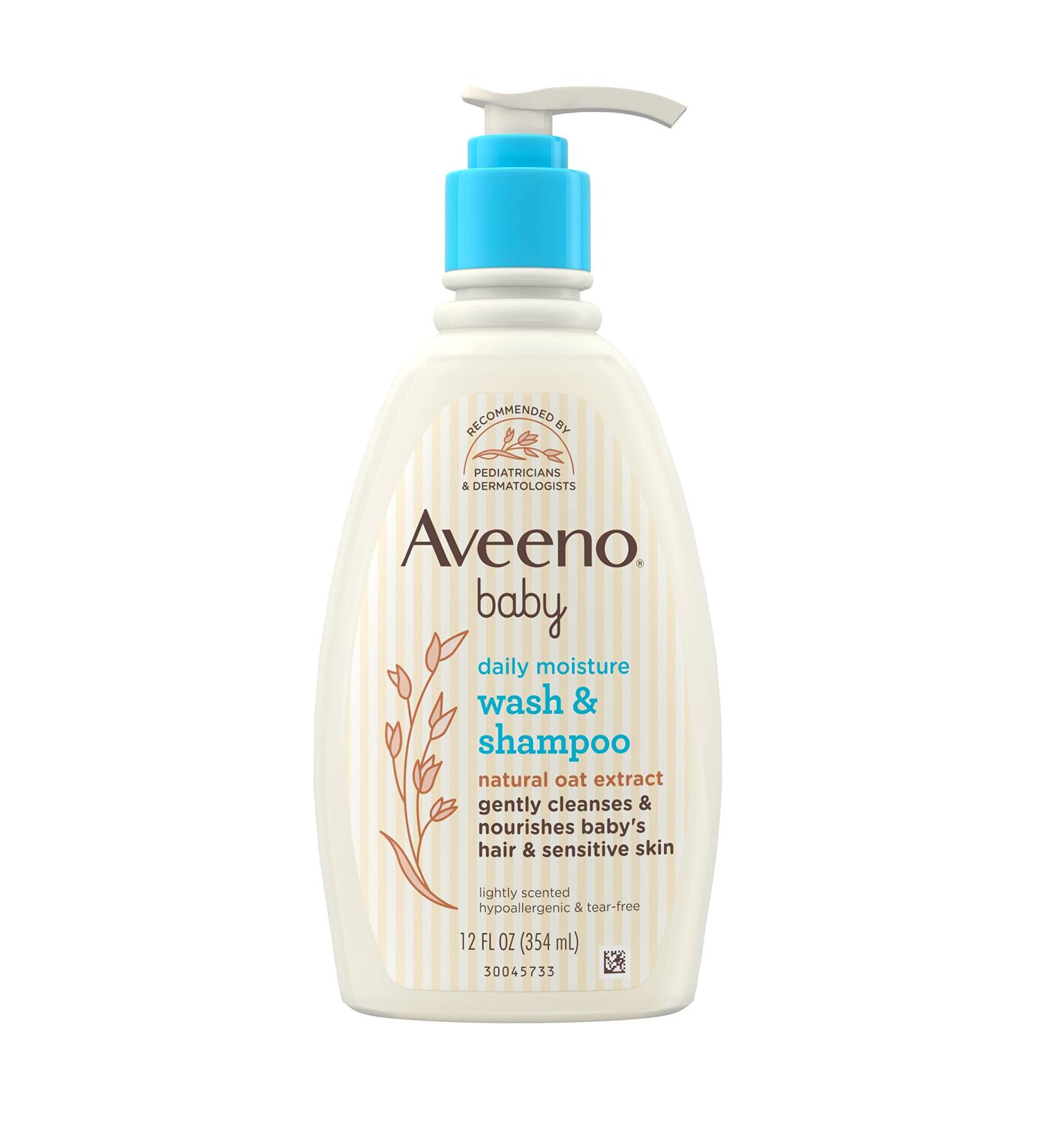 Aveeno Baby Daily Moisture Gentle Body Wash & Shampoo | 2-in-1 Bath & Hair Care | Tear-Free & Paraben-Free | Lightly Scented - 12 fl. oz - Buy Online on GoSupps.com