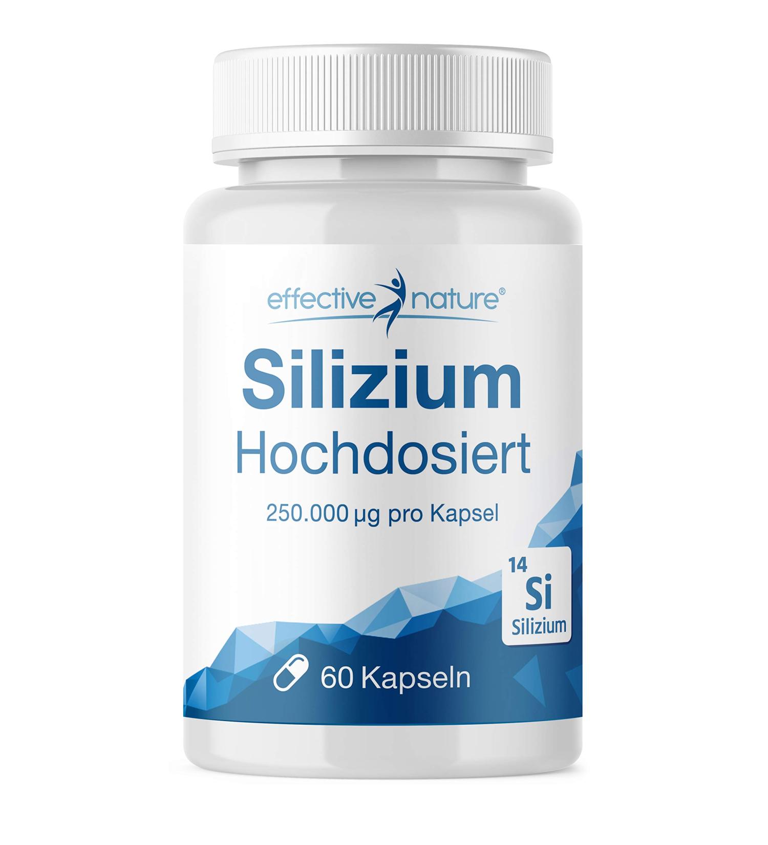 Effective Nature Silicon Capsules - 500 mg Bamboo Extract 60 Vegan Capsules for Hair Skin Nails & Bones Support - High-Dose Zinc - 30-Day Supply - Buy Online on GoSupps.com