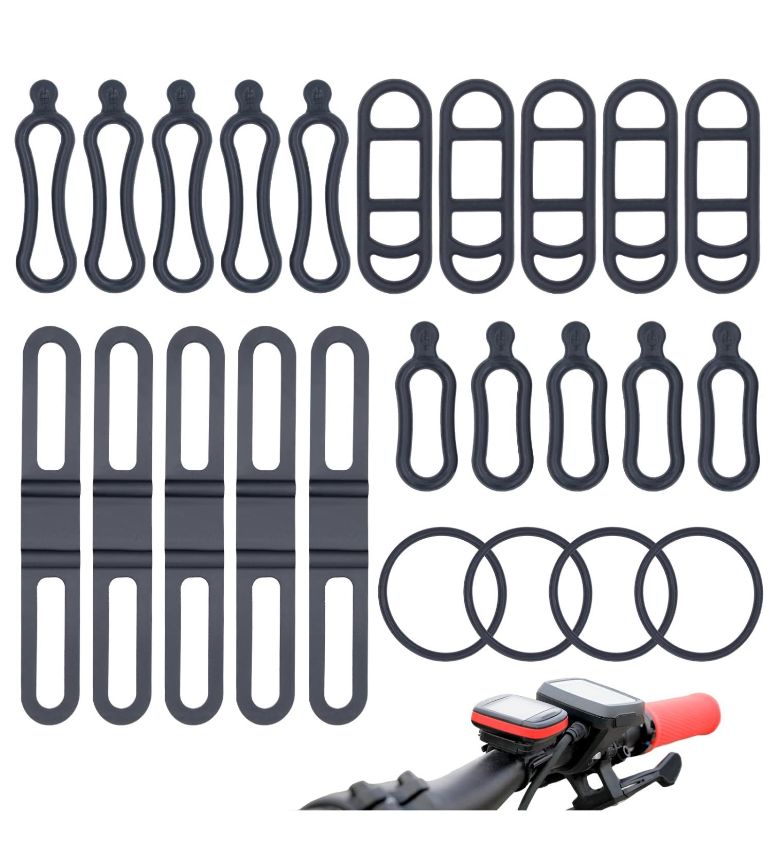 AIMEKE 24-Piece Bike Silicone Tape - Rubber Bands for Flashlight & Bicycle Accessories | Versatile Stretch Rings for Bottles Cell Phones & Speakers - International Shipping Available - Buy Online on GoSupps.com