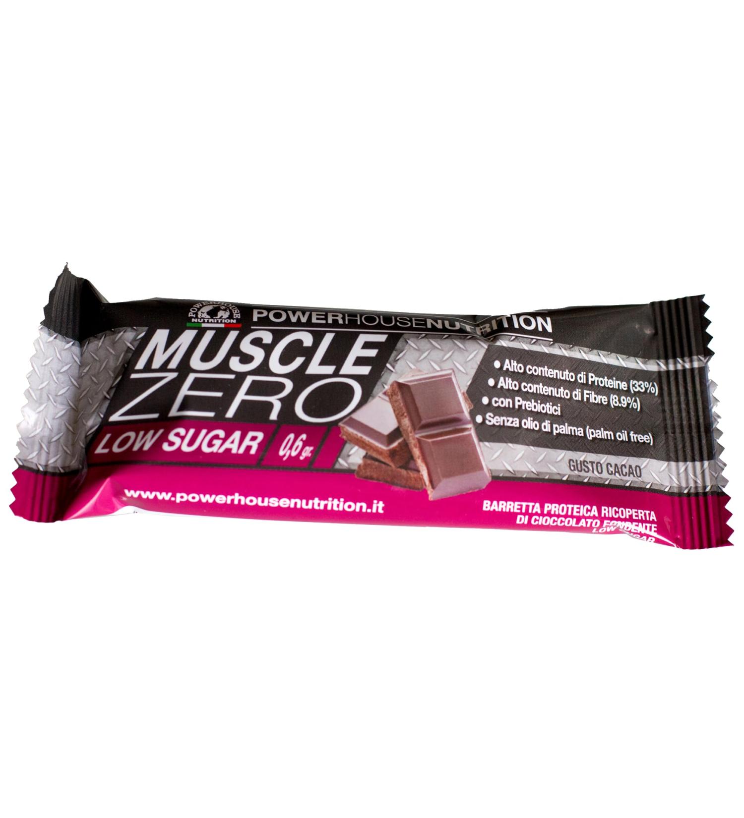 POWER HOUSE Low sugar protein bars 06 g Powerhouse Nutrition Muscle Zero protein bar high protein and fiber cocoa flavor box of 20 zero cocoa - Buy Online on GoSupps.com