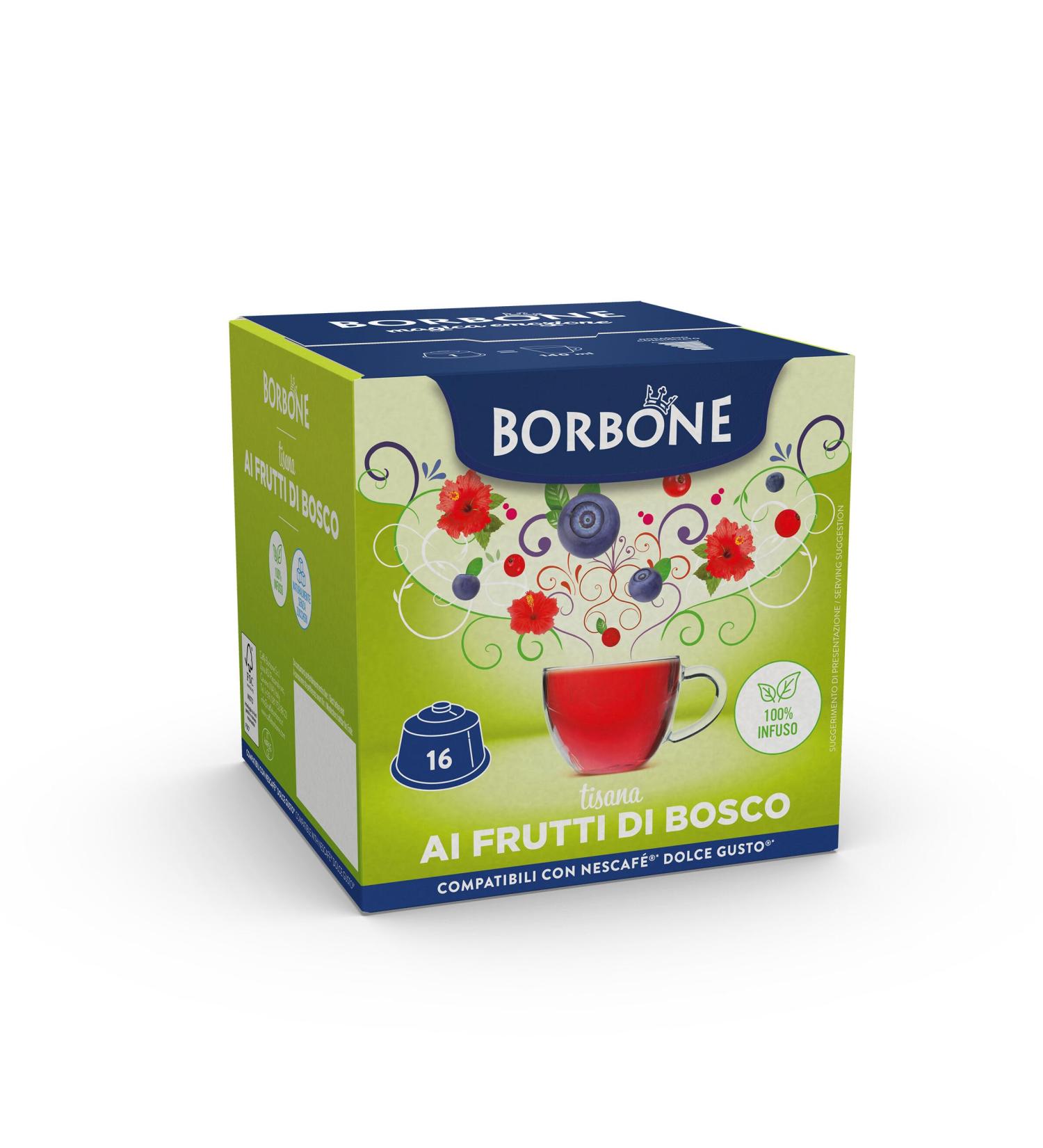Caff Borbone 64 capsules compatible with Nescafe Dolce Gusto Tisana with forest fruits - l'Emporio del Caff  - Buy Online on GoSupps.com