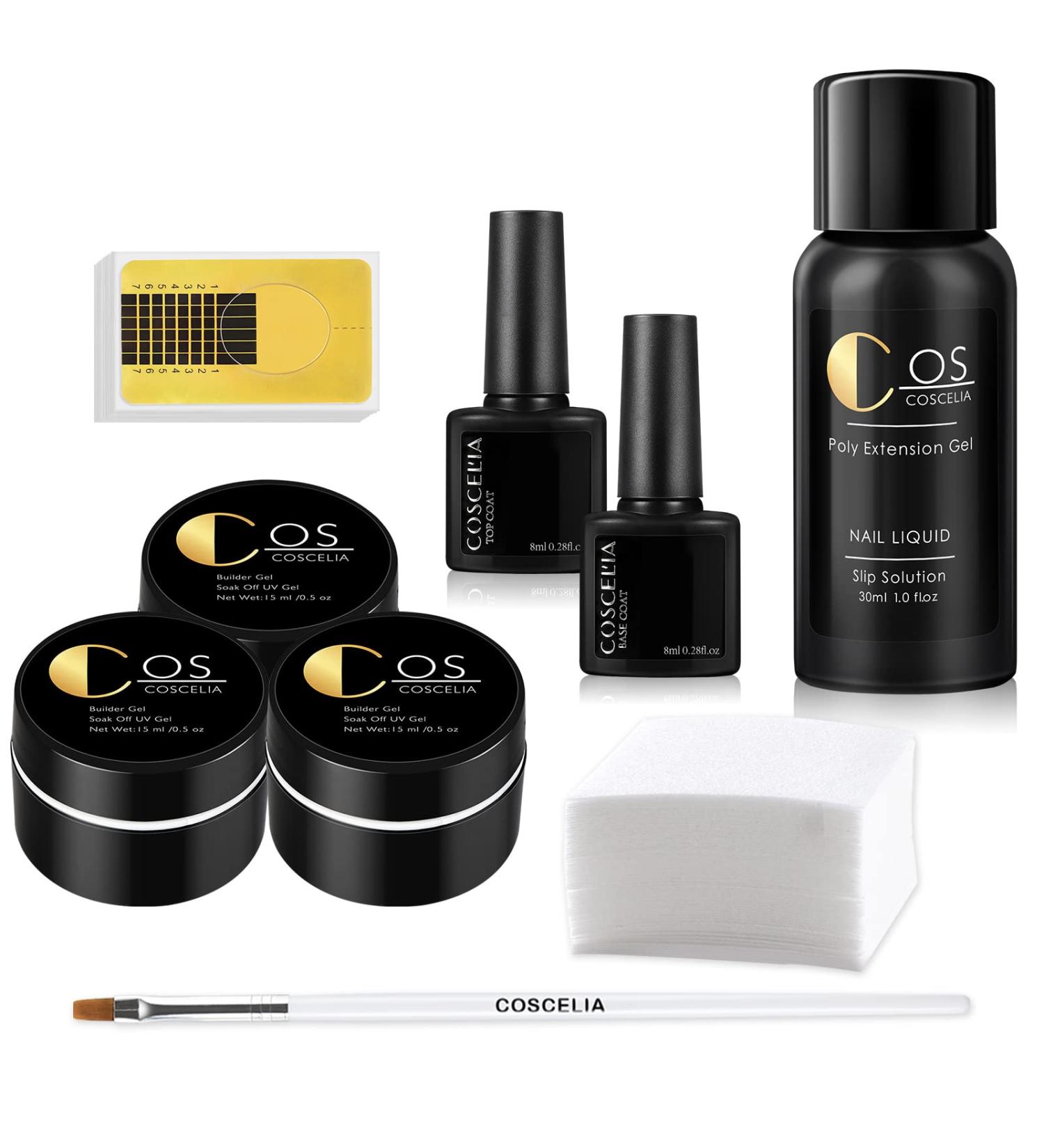3 Colors UV Nail Gel for Nail Extension Base and Top Coat Nail Brush Nail Forms - Buy Online on GoSupps.com