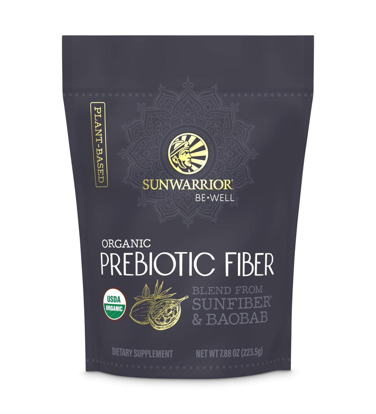 Fiber Supplement Prebiotic Organic | Vegan Fiber Supplement Plant-Powered Gut Health Booster with Pure Ingredients for Digestive Harmony | Vegan & Non-GMO | 8oz Pouch (30 SRV) Be Well by Sunwarrior - Buy Online on GoSupps.com