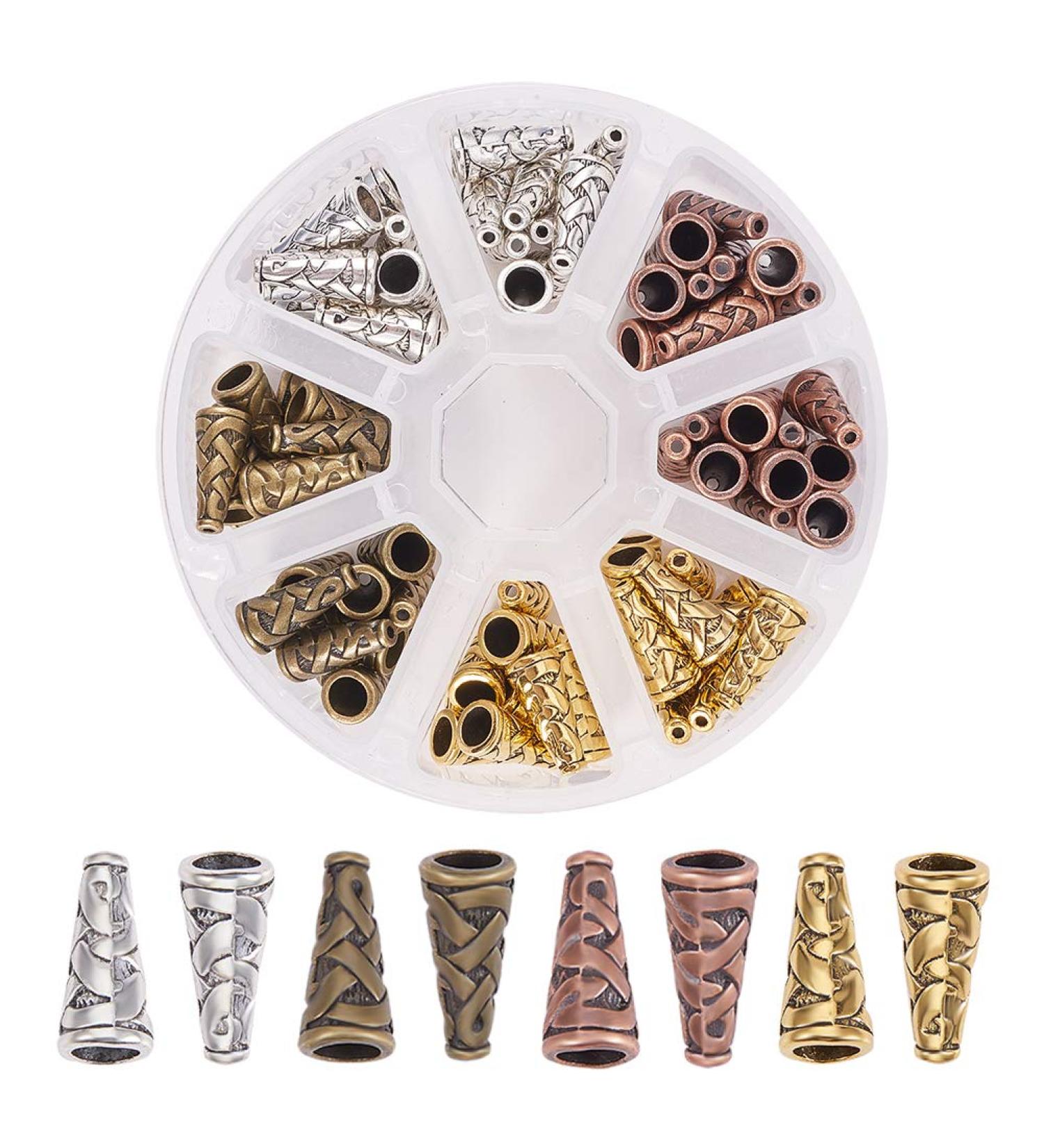 PandaHall 80pcs 18x18mm Earring Cones for Jewelry Making - Tibetan Metal Spacer Beads Caps for DIY Crafts - 4 Colors - Buy Online on GoSupps.com
