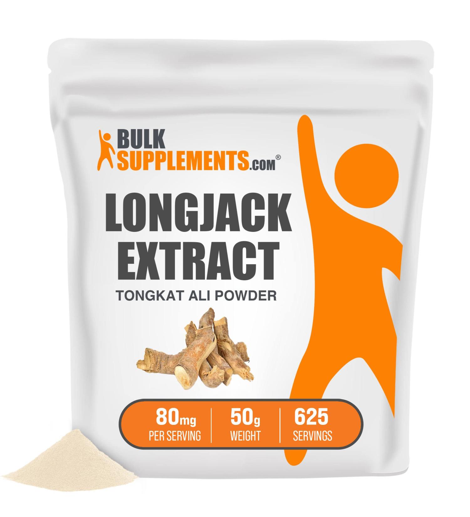 Longjack Extract Powder (Eurycoma longifolia) - Tongkat Ali Supplement - 50g (1.76 oz) Pack - Buy Online on GoSupps.com