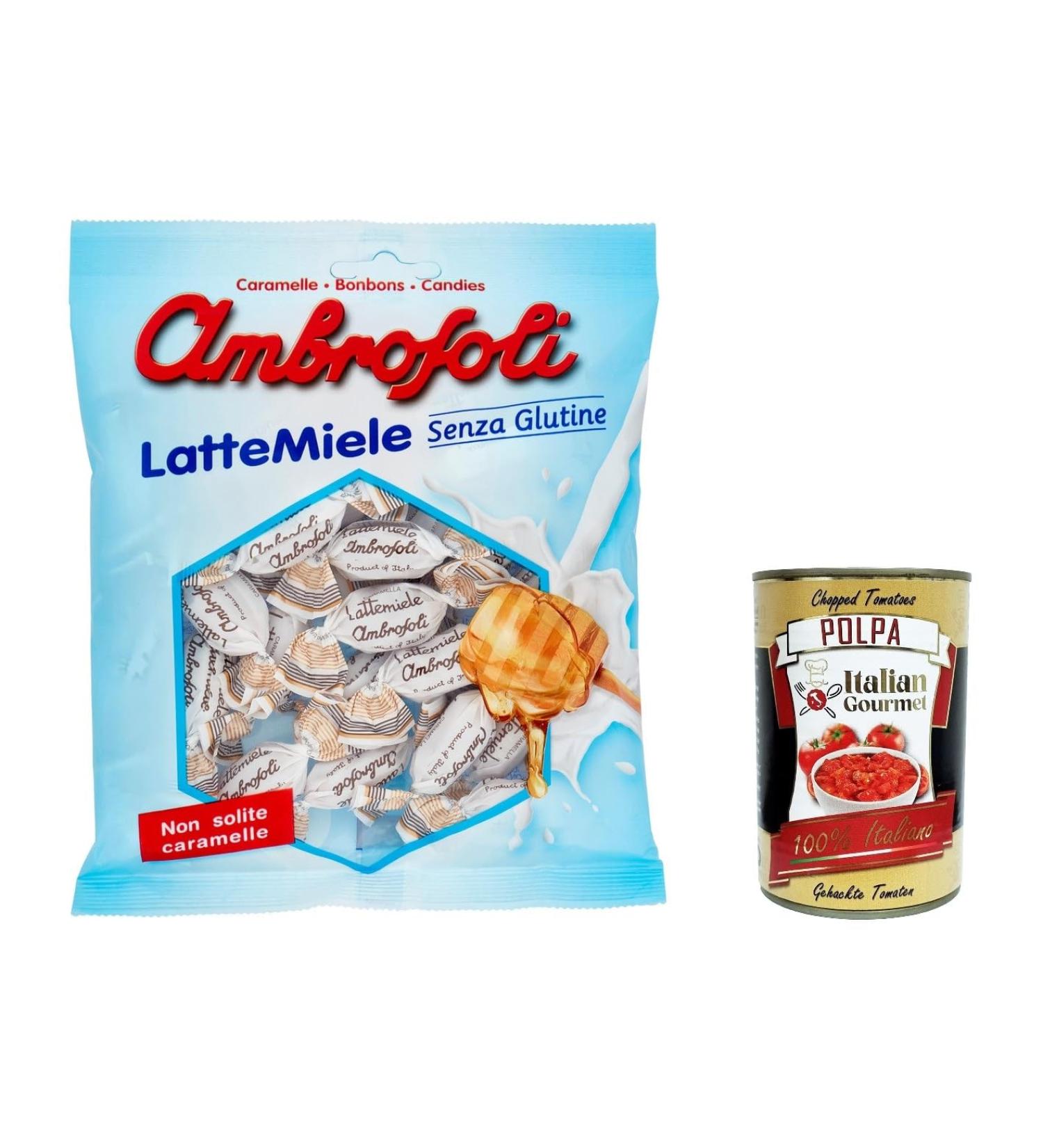 Italian Gourmet E.R. Ambrosoli Milk and Honey Candies 135g Milk and Honey Sweets + Gourmet Italian Pulp 400g Pack of 12 - Buy Online on GoSupps.com