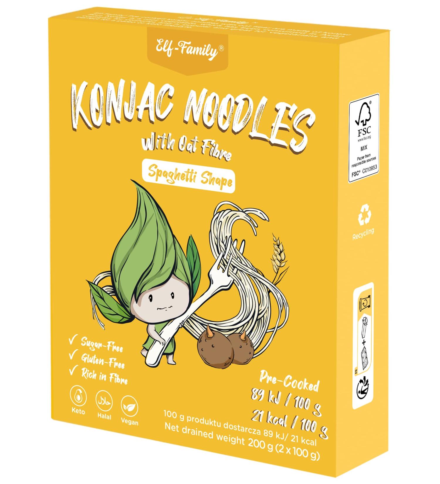 Buy Elf Family Low Carb Konjak Noodles - Gluten-Free Shirataki Pasta for Keto Diet | 240g x30 Box - Buy Online on GoSupps.com