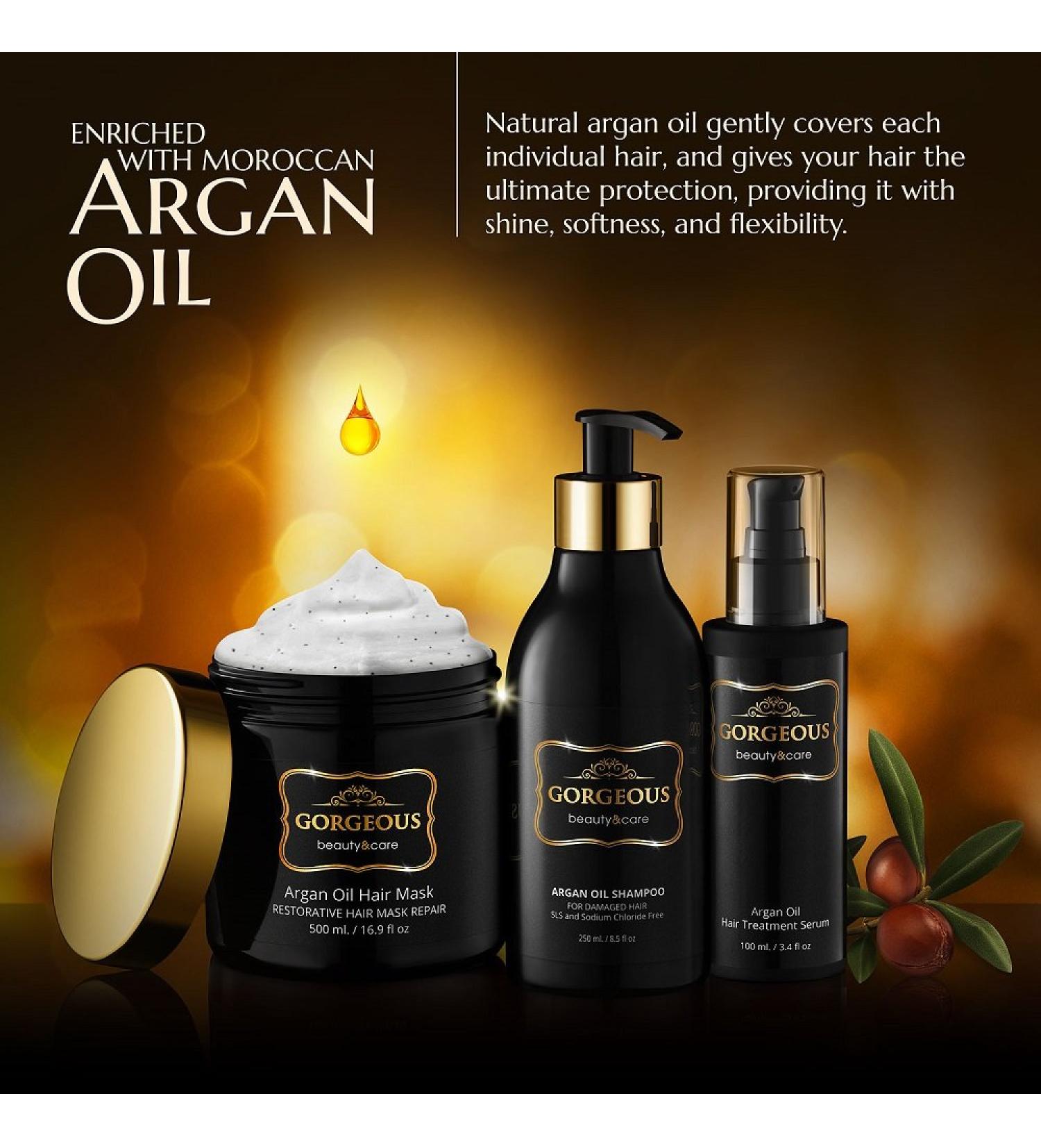 Argan Oil Hair Treatment Gift Set 3 Piece Argan Oil Set New - Buy Online on GoSupps.com