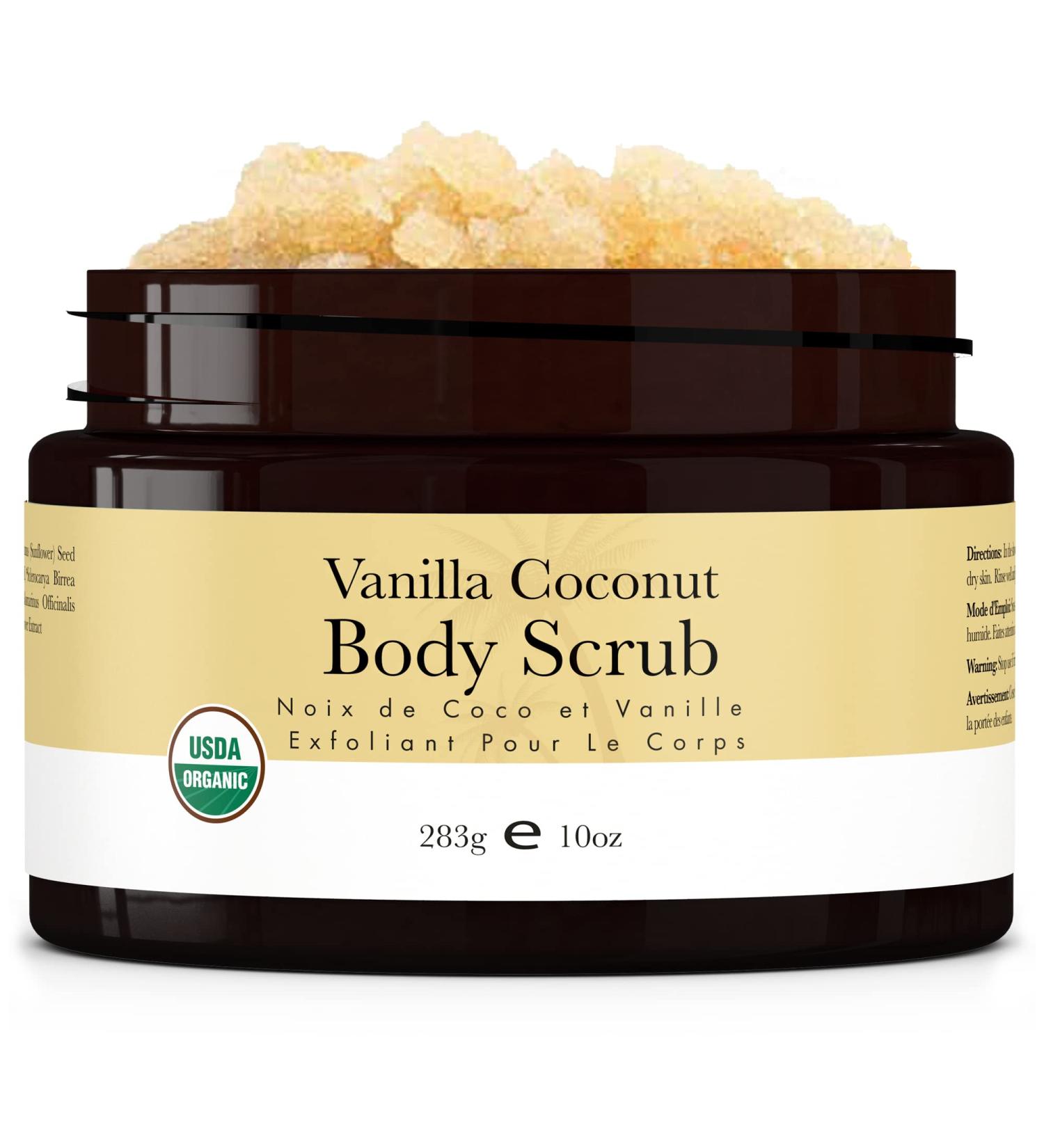 Vanilla Coconut Sugar Body Scrub - Organic Exfoliator for Women & Men - Buy Online on GoSupps.com