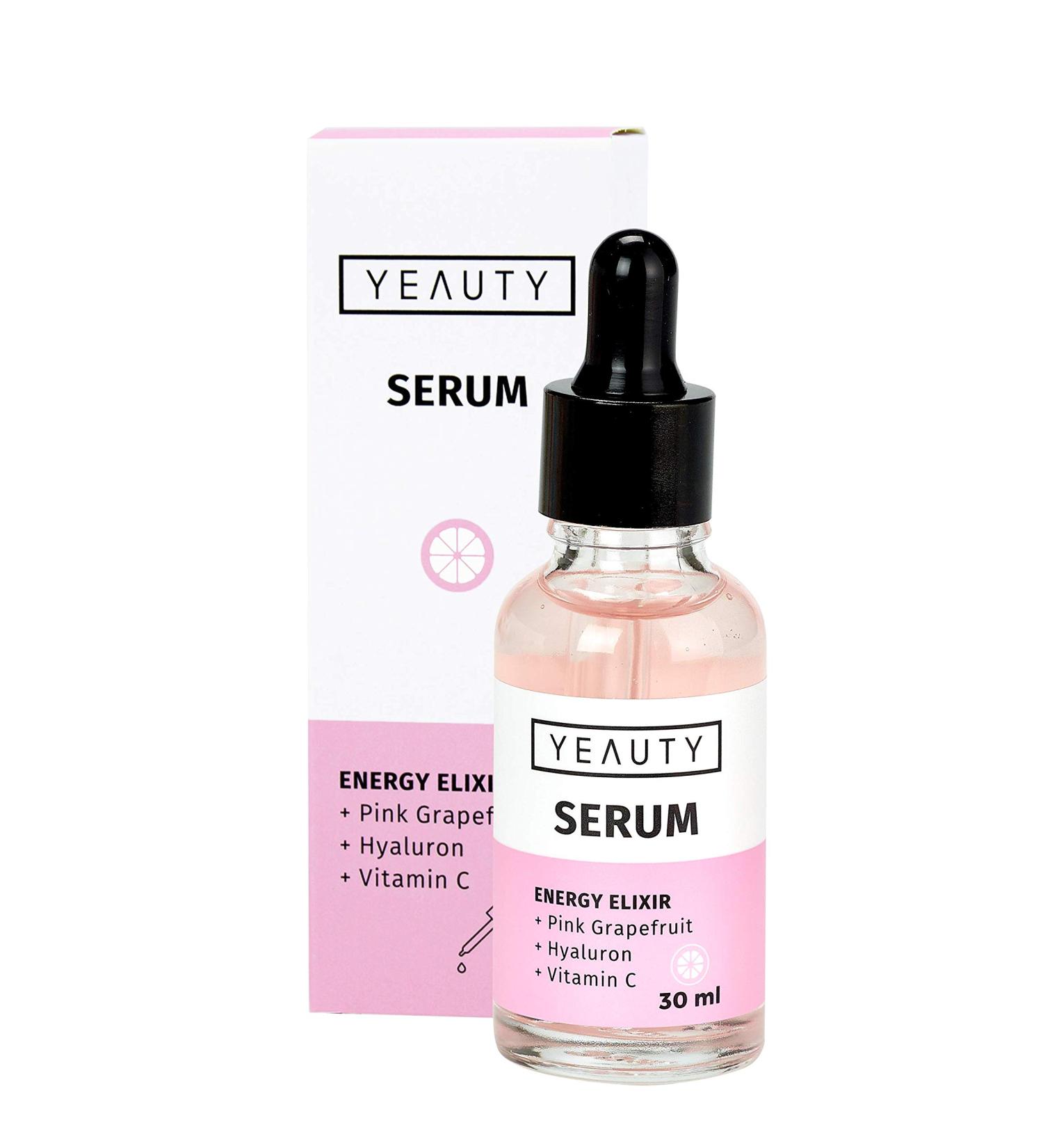 Yeauty Energy Elixir Serum - Triple Power Boost with Pink Grapefruit Hyaluronic Acid & Vitamin C for Youthful Skin - 30ml - Buy Online on GoSupps.com