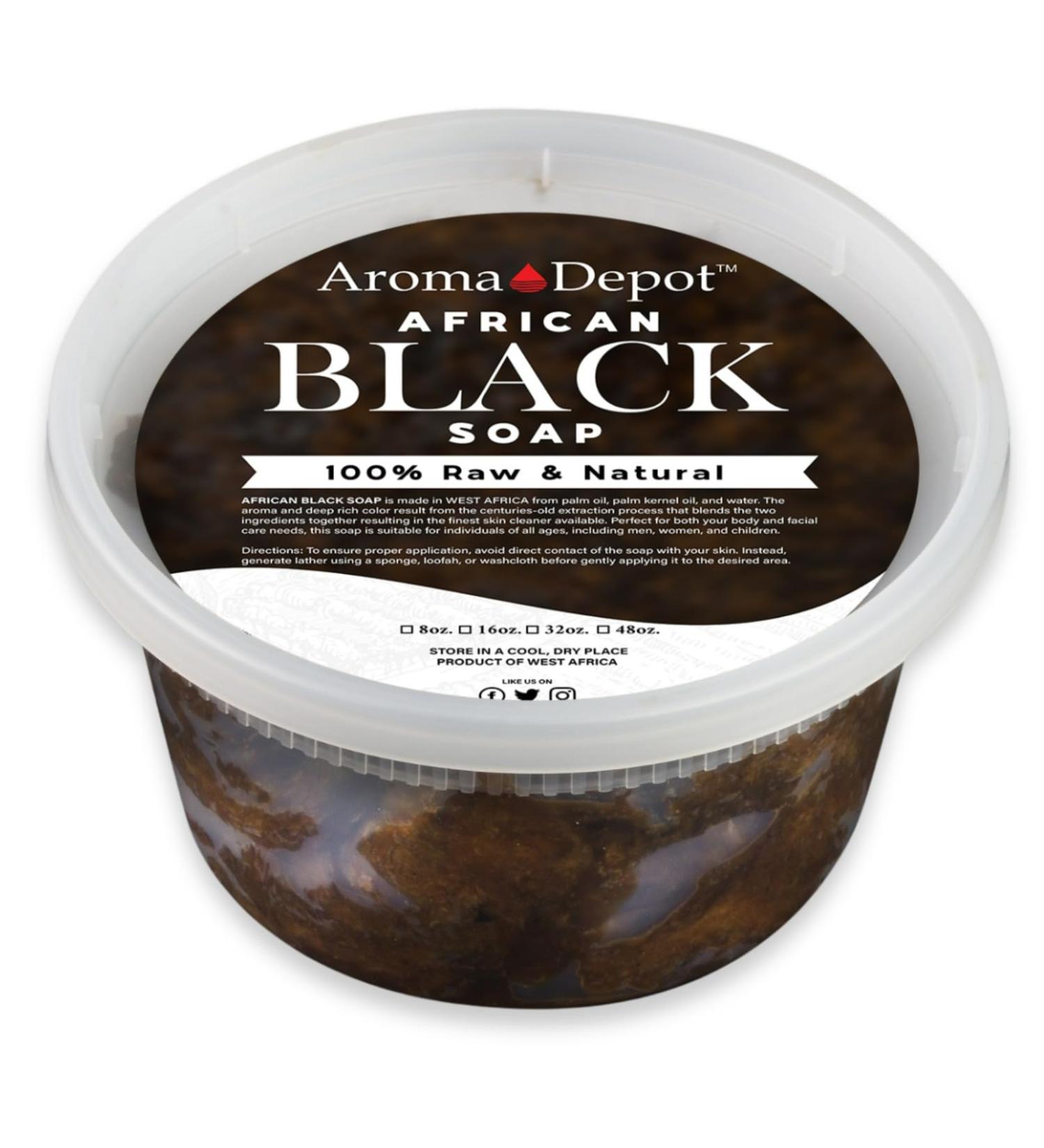 African Black Soap Paste 12 oz - 100% Natural Raw Soap for Acne Eczema Psoriasis Dry Skin & Scar Removal - Handcrafted & Imported from Ghana - Buy Online on GoSupps.com