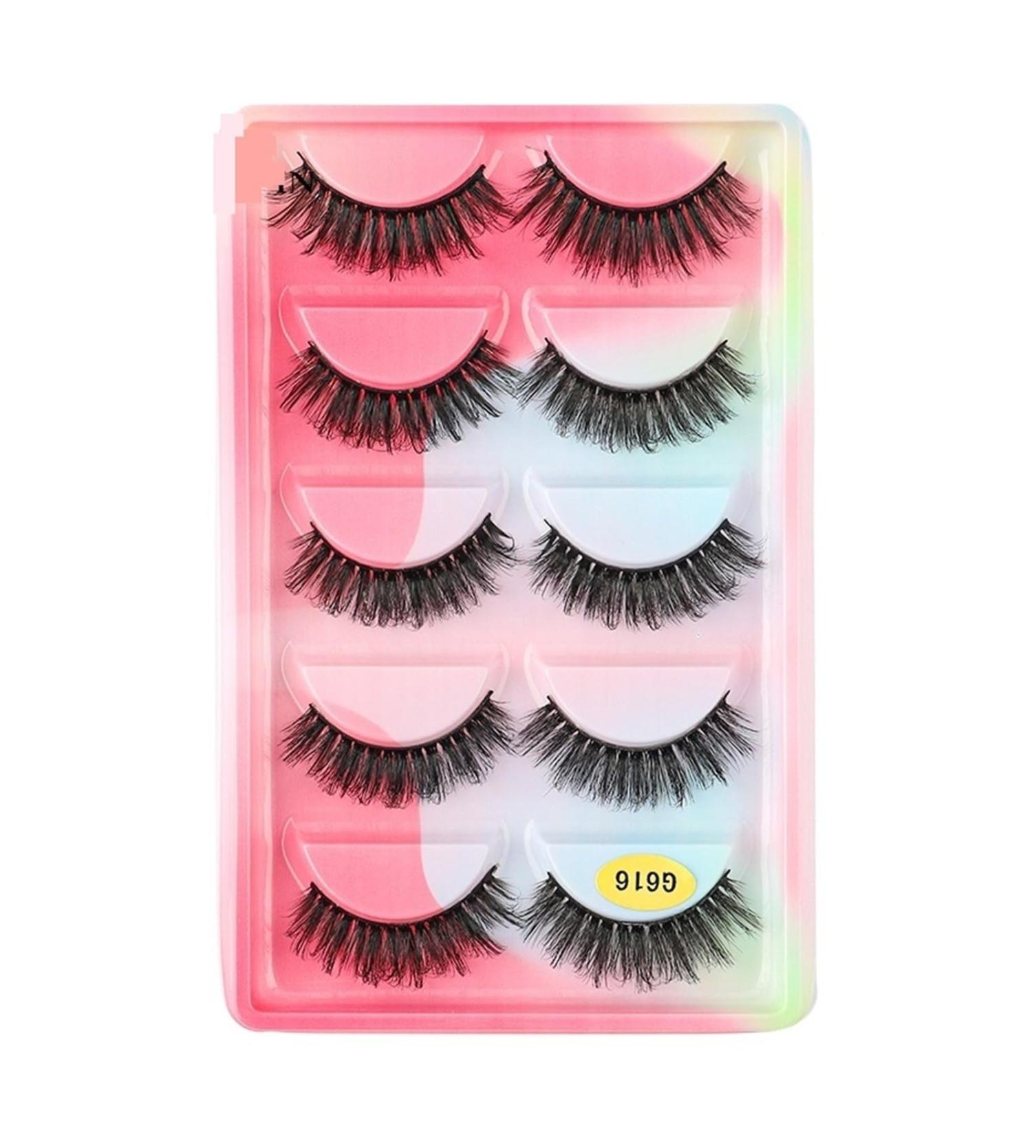 UAMOU Mink Lashes Bulk 5 Pair Natural Long Faux Cils Cilios Mink 3D False EyeLashes Makeup Fluffy Eye Lashes maquillaje Cheerfully (Color : G616CS Size : 2 BOXES (10 pairs)) - Buy Online on GoSupps.com
