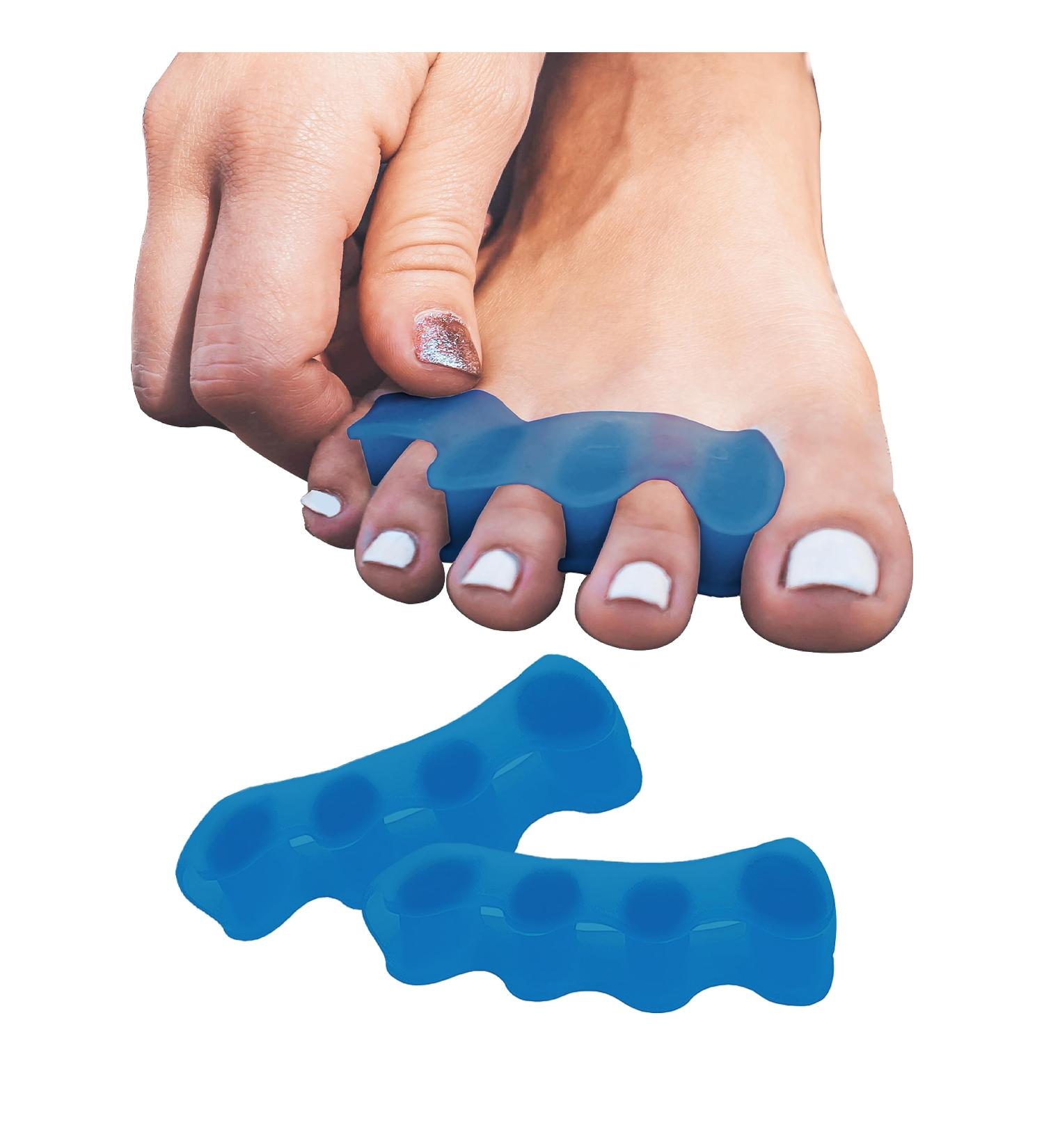 Toe Spacers for Comfort & Alignment | Silicone Toe Separators to Relieve Pain & Correct Toes | Anatomical Toe Stretchers for Men & Women - (Blue - Buy Online on GoSupps.com