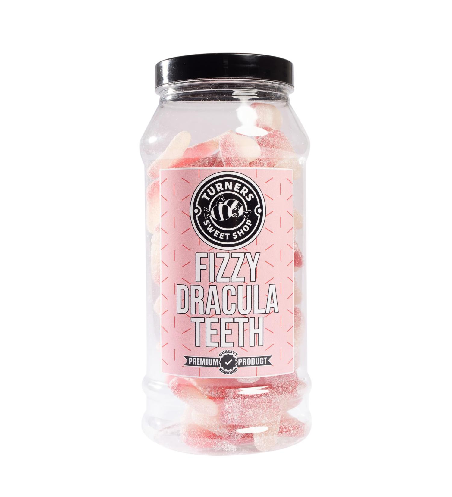 Fizzy Dracula Teeth - 450g by Turners Sweet Shop Traditional Retro Gift Jar Classic Original Pick & Mix Sweets Quality Confectionary Fantastic Gifts for Him Her or Them