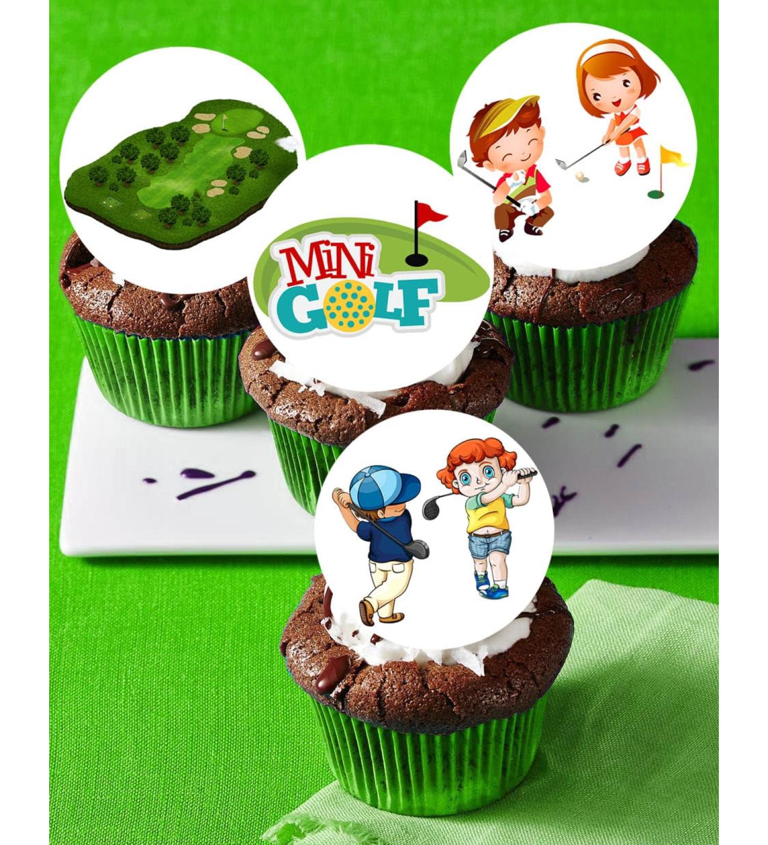 Pre-Cut Mini Golf 6A Edible Stand up Wafer Paper Cupcake Toppers Cake Decorations Birthday Party Sport (12) - Buy Online on GoSupps.com