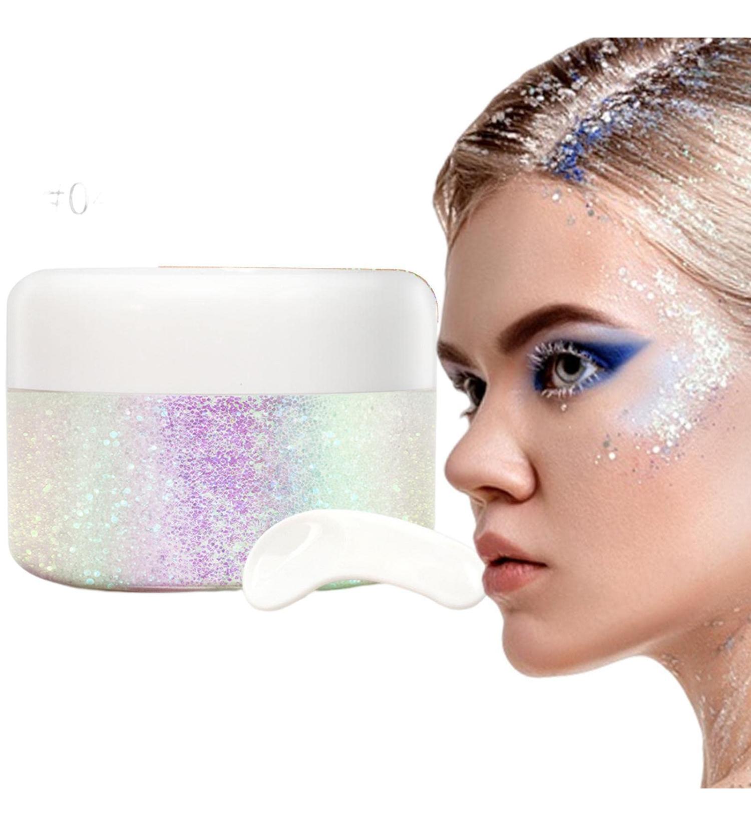 Face - Body Makeup for Hair and Face Holographic Sparkling Chunky Mermaid Sequins Makeup Hair Festival Body Face Lambo 04# - Buy Online on GoSupps.com