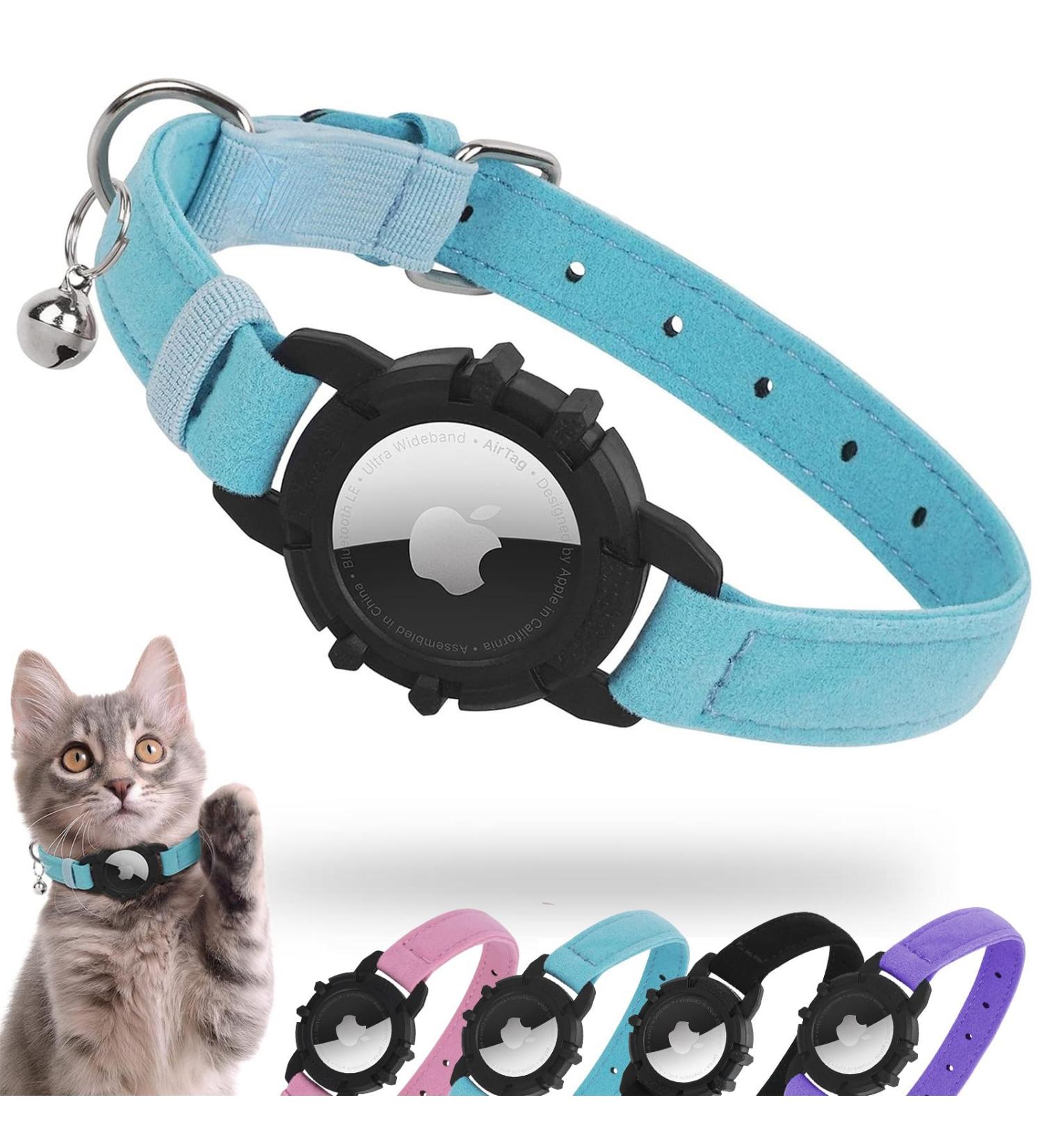 Apple AirTag Cat Neck Band - Light Tracker for Kittens & Puppies (7-9 inch) - Blue | International Shipping - Buy Online on GoSupps.com
