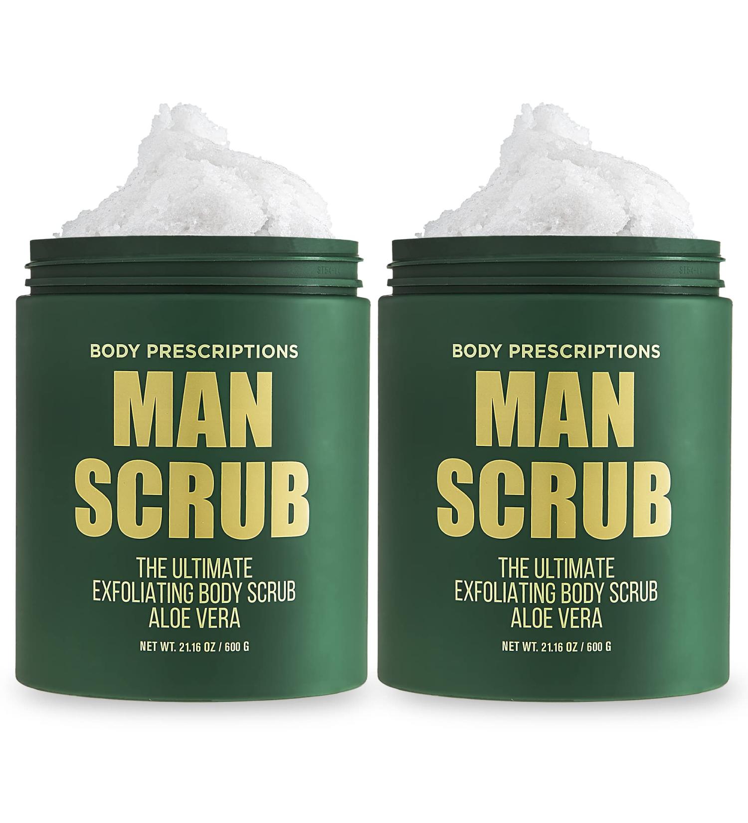 Body Prescriptions Men s Exfoliating Body Scrub Ultimate Skin Cleansing Wash in Jar with Twist-Top Lid For All Skin Types 21 Ounce (Pack of 2) Aloe Vera Aloe Vera 21 Ounce (Pack of 2) - Buy Online on GoSupps.com