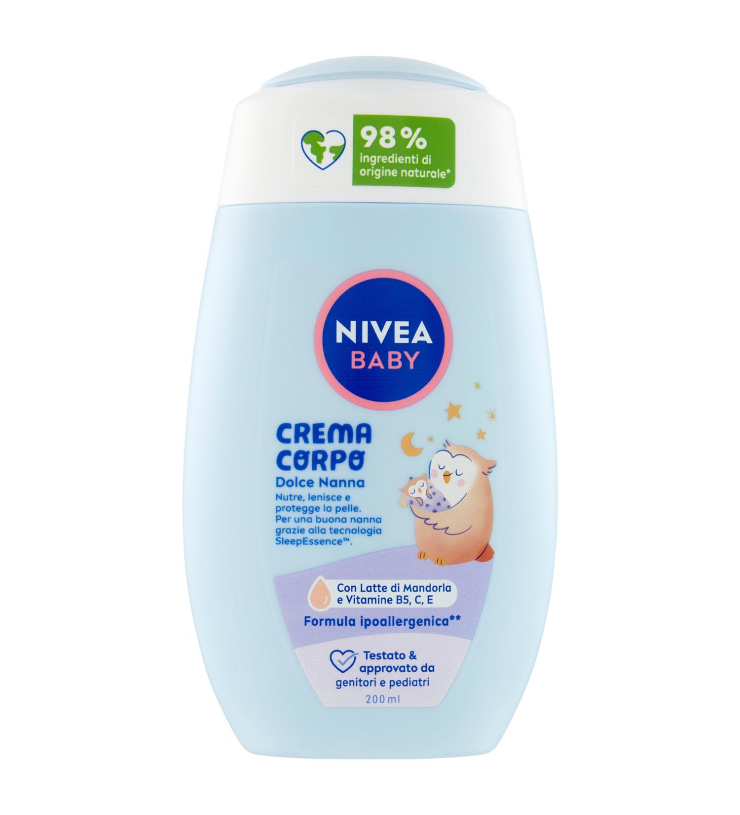 NIVEA NIVEA BABY Nanna Soft Body Cream 200 ml Children's Body Cream for Nourished and Protected Skin Newborn Body Cream with Almond Milk and Vitamins Scented Body Cream