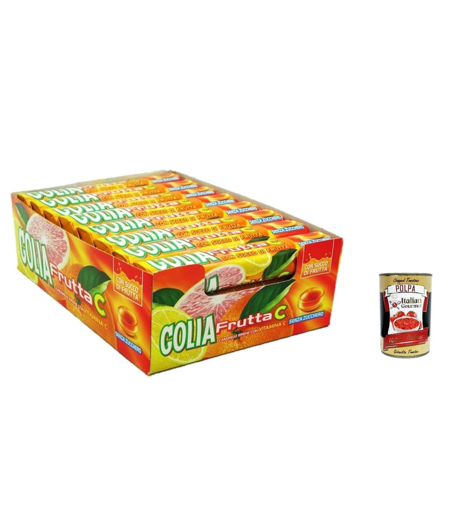 Buy 24x Golia Frutta C Sugar-Free Fruit Candies & Italian Gourmet Polpa 400g International Shipping Available - Buy Online on GoSupps.com