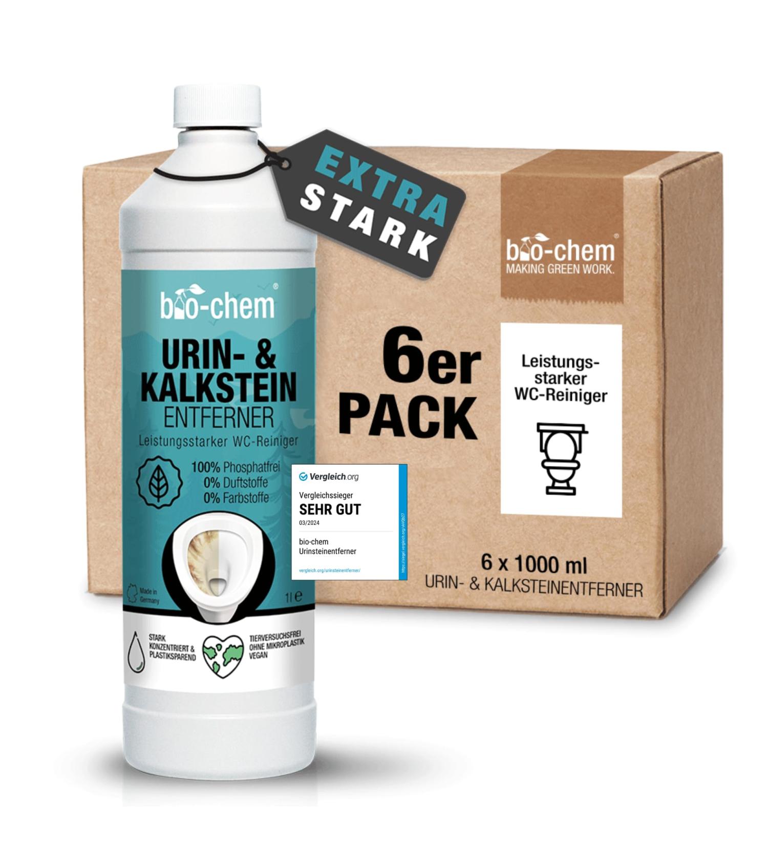 Bio-Chem Urine Stone Remover Extra Strong - 6x1000ml - Powerful Professional Toilet Cleaner Made in Germany - Buy Online on GoSupps.com