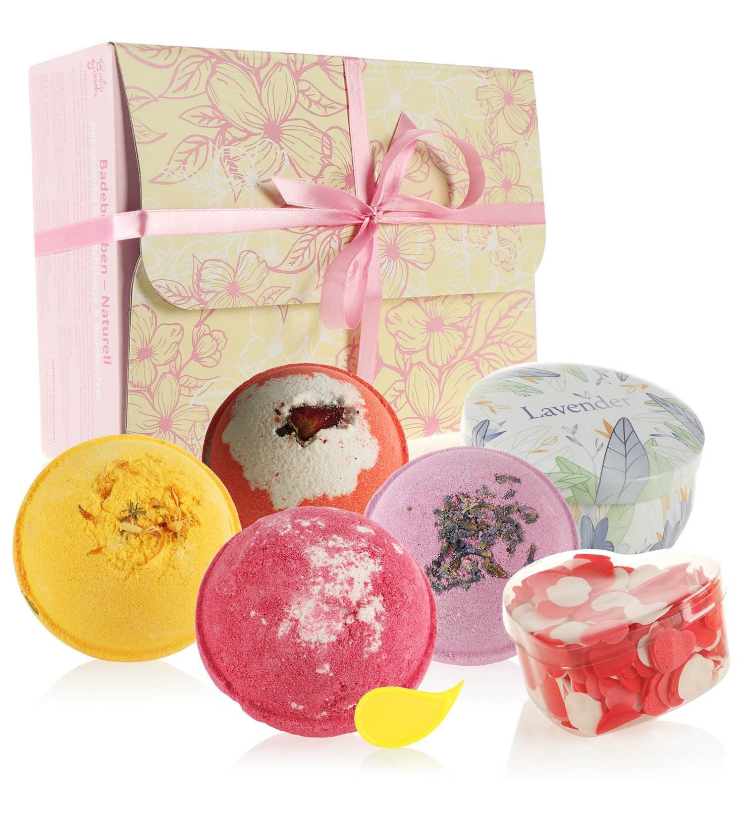 Robin Goods 6-Part Bathing Ball Set - Soy Wax Candle & Bathing Confetti Gift Set for Mother's Day Valentine's Day & Birthdays - Buy Online on GoSupps.com