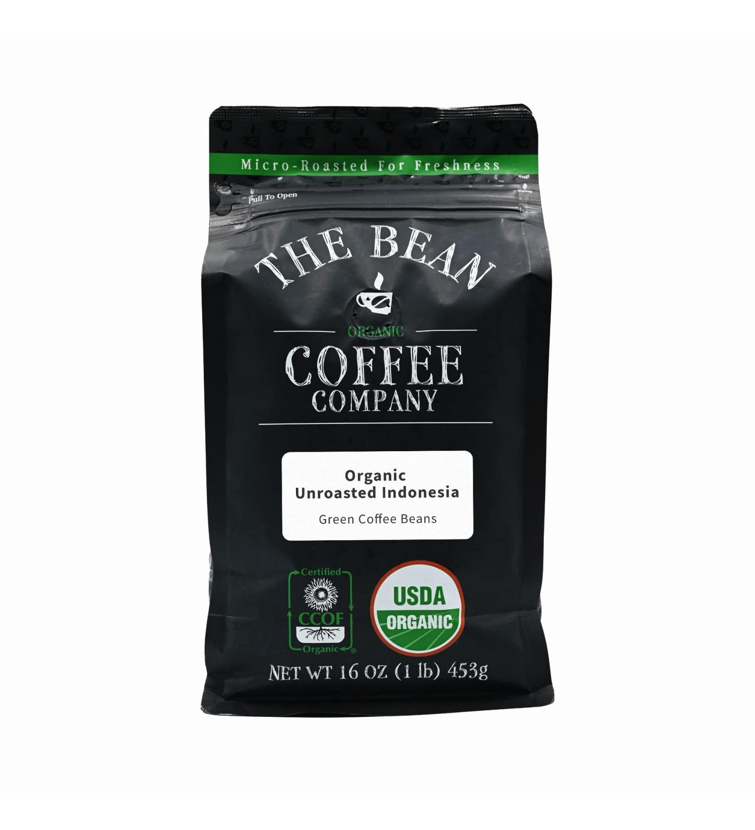 Organic Indonesian Green Coffee Beans 16oz - The Bean Coffee Company - Buy Online on GoSupps.com