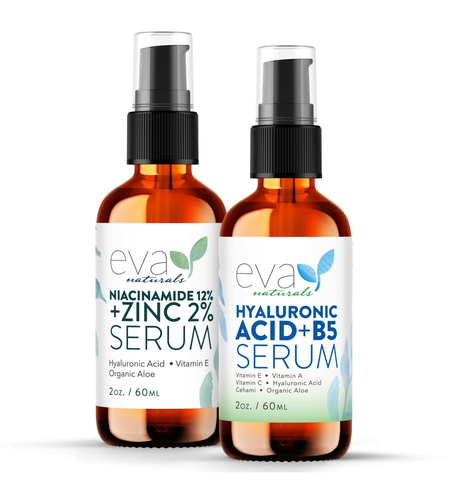 12% Niacinamide & Hyaluronic B5 Serum Bundle - Brightening Pore Minimizer & Anti-Aging Skincare for Youthful Skin - Reduce Dark Spots Fine Lines & Wrinkles - Buy Online on GoSupps.com