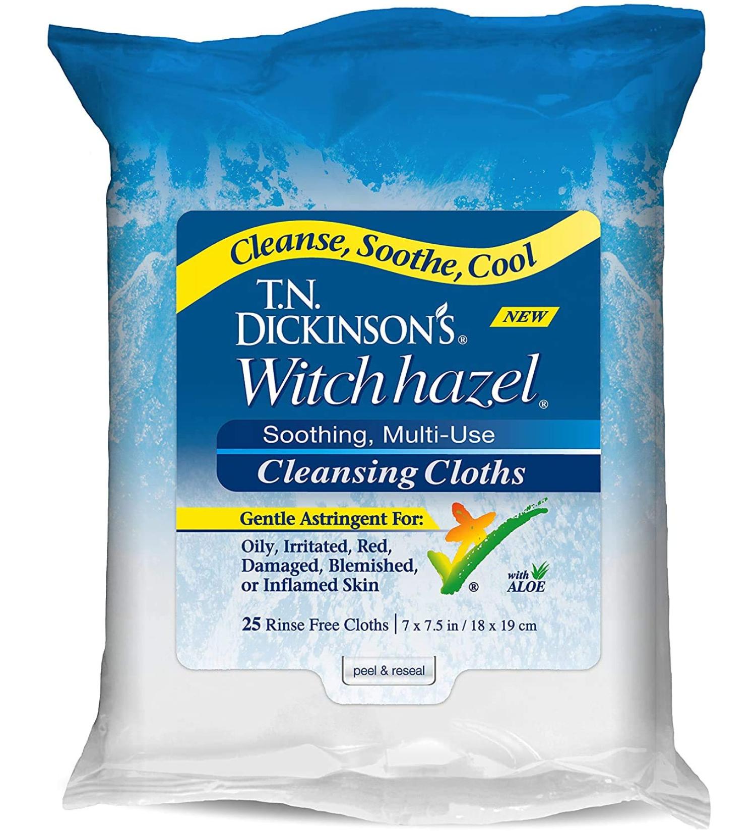 T.N. Dickinson's Witch Hazel New Soothing Multi-Use Cleansing Cloth 25 Count Exclusive Edition