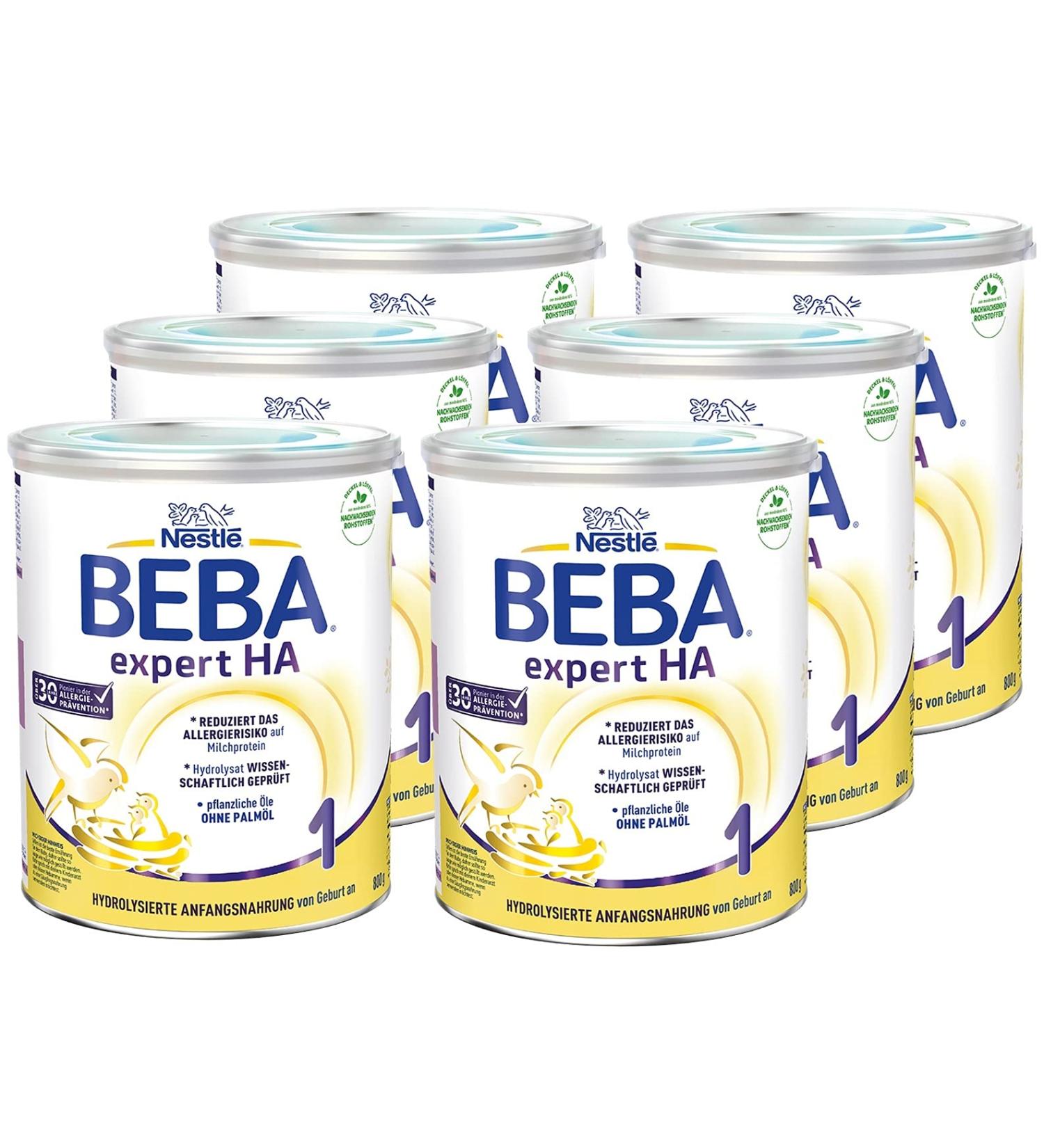 Nestl Beba Expert HA 1 Baby Milk Powder - Hydrolyzed Formula for Allergy Risk - 6-Pack (6 x 800g) - For Infants from Birth - Buy Online on GoSupps.com