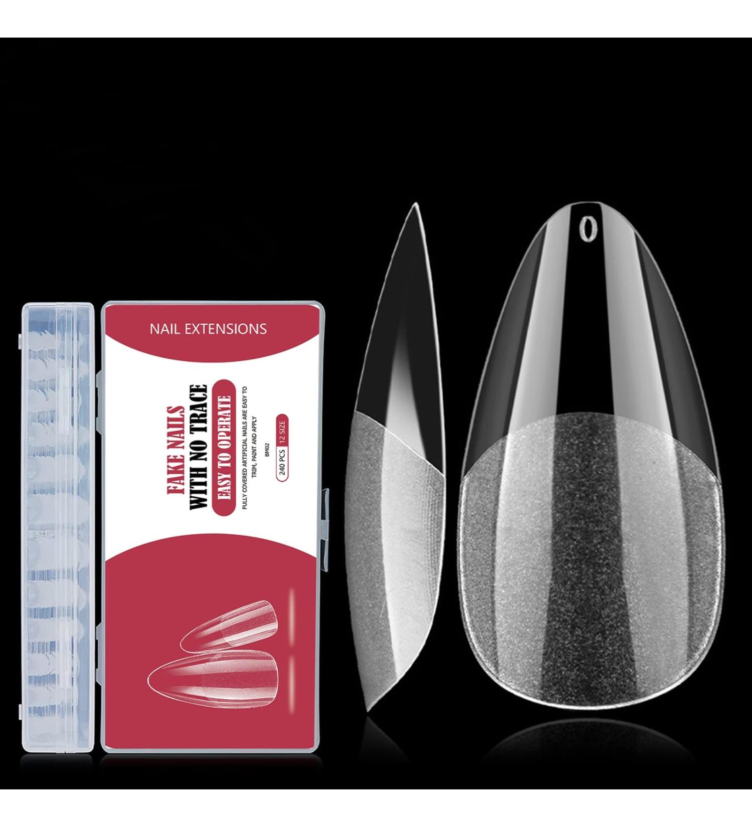 240PCS Medium Almond Gel Nail Tips Set - Pre-Buffed & Soft | Nail Extensions Kit for All Nails - Buy Online on GoSupps.com