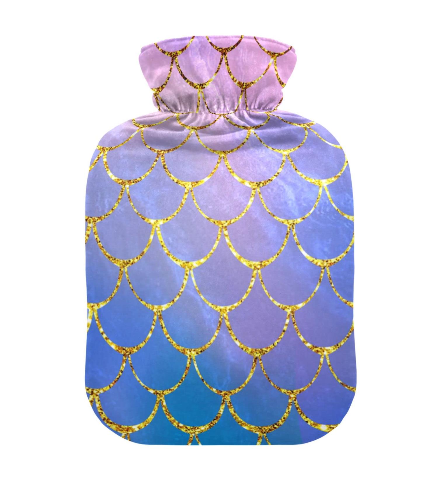 Colorful Mermaid Scales Hot Water Bottle - 2L Cover for Pain Relief & Sports Injuries - Buy Online on GoSupps.com